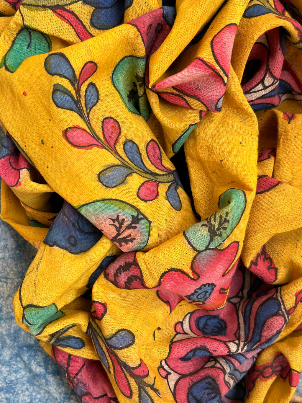Handwoven Handcrafted Kalamkari Kurta Dupatta Set