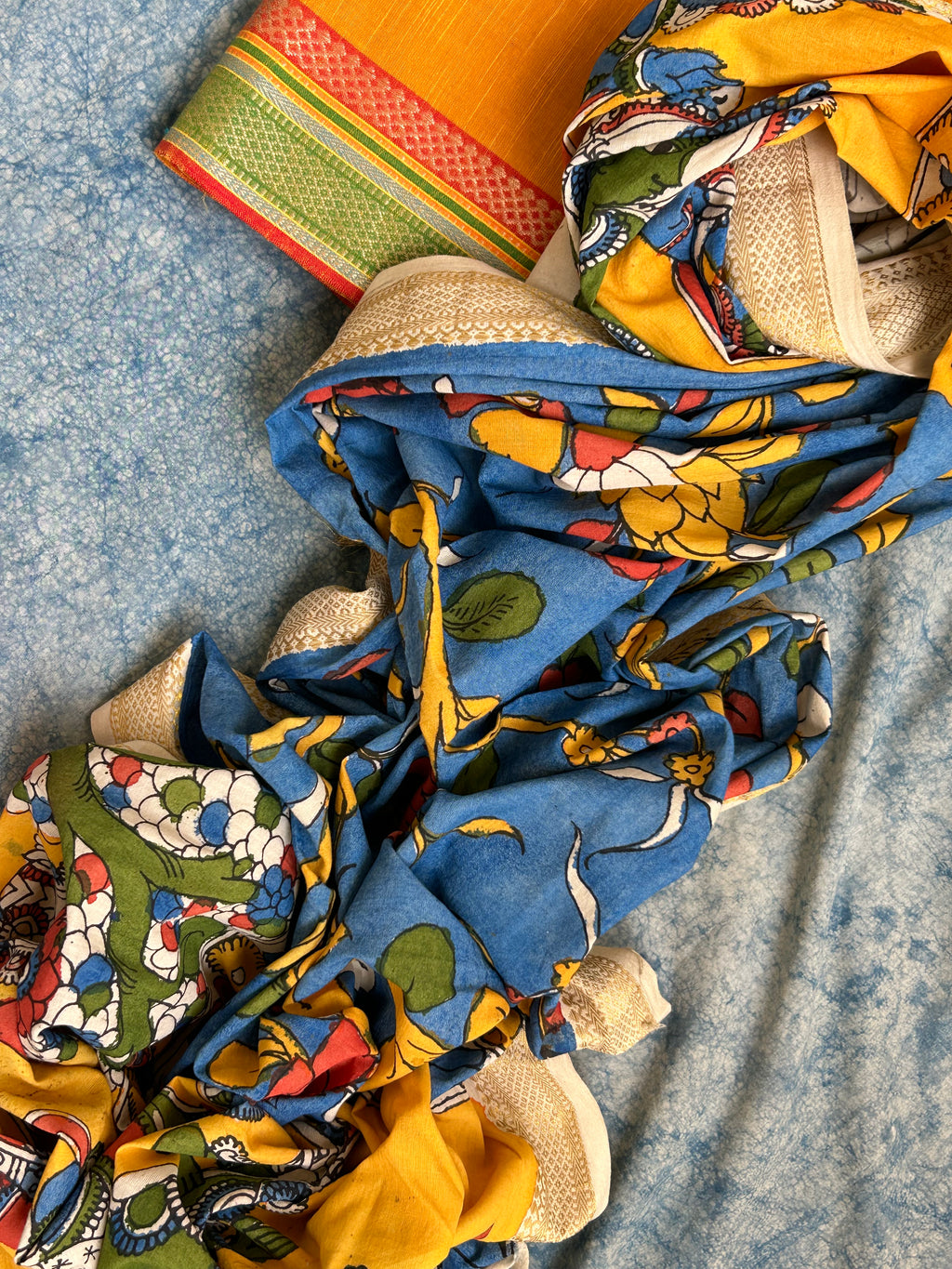 Handwoven Handcrafted Kalamkari Kurta Dupatta Set