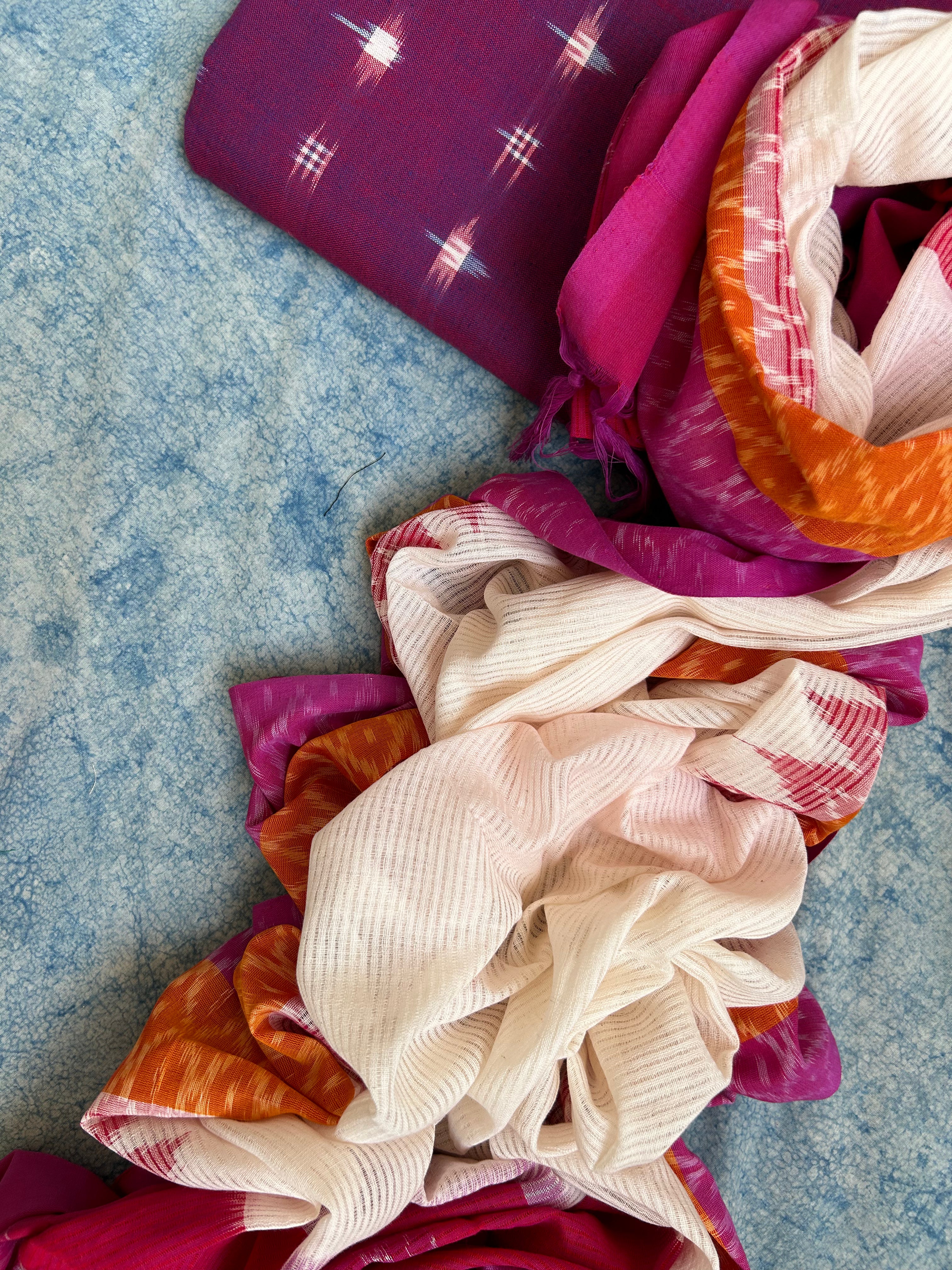 Handwoven Double Ikat Kurta Dupatta Set
