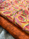Handblock Cotton Kurta Bottom Set