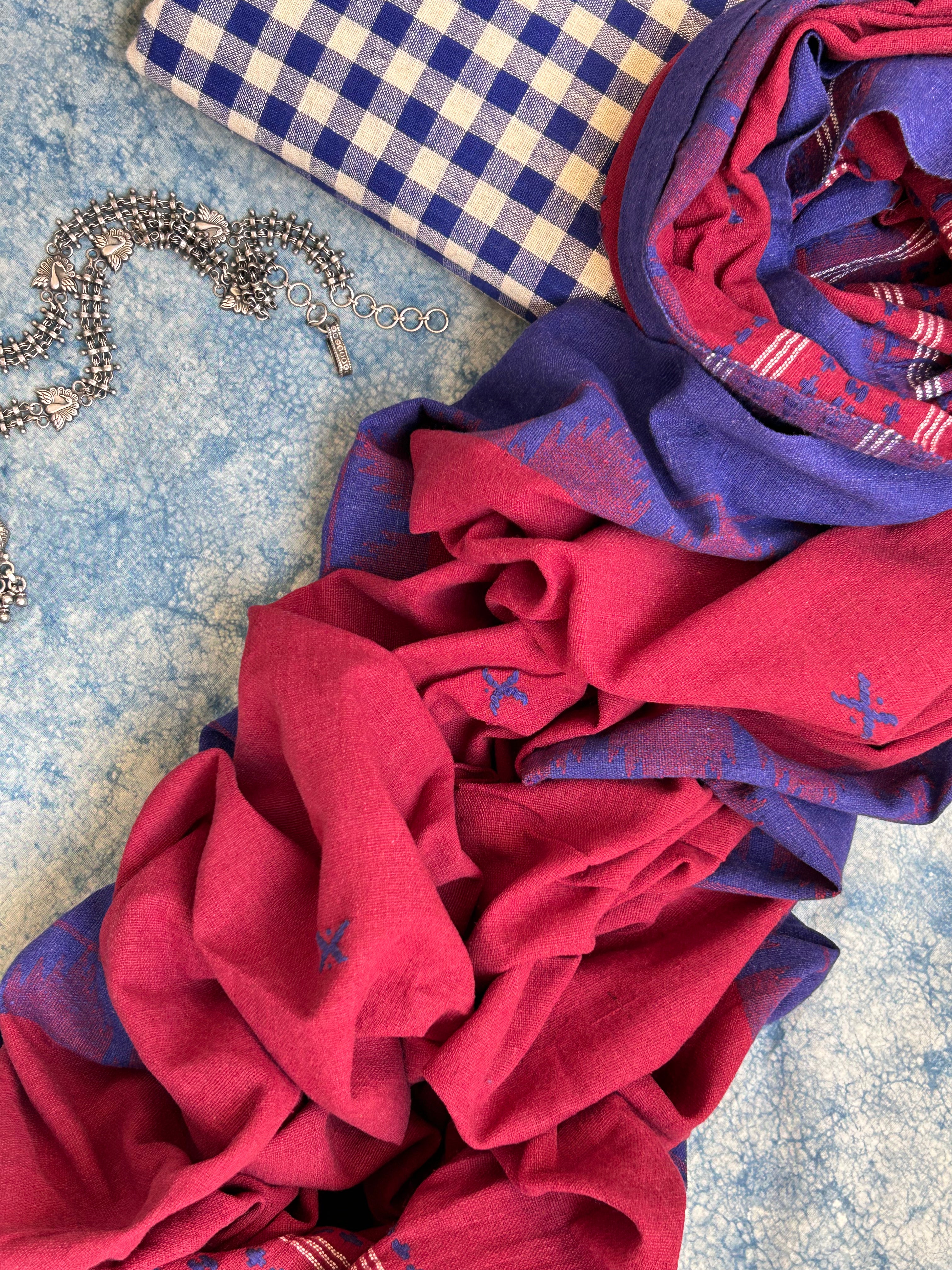 Handspun Handwoven Kotpad Kurta Dupatta Set