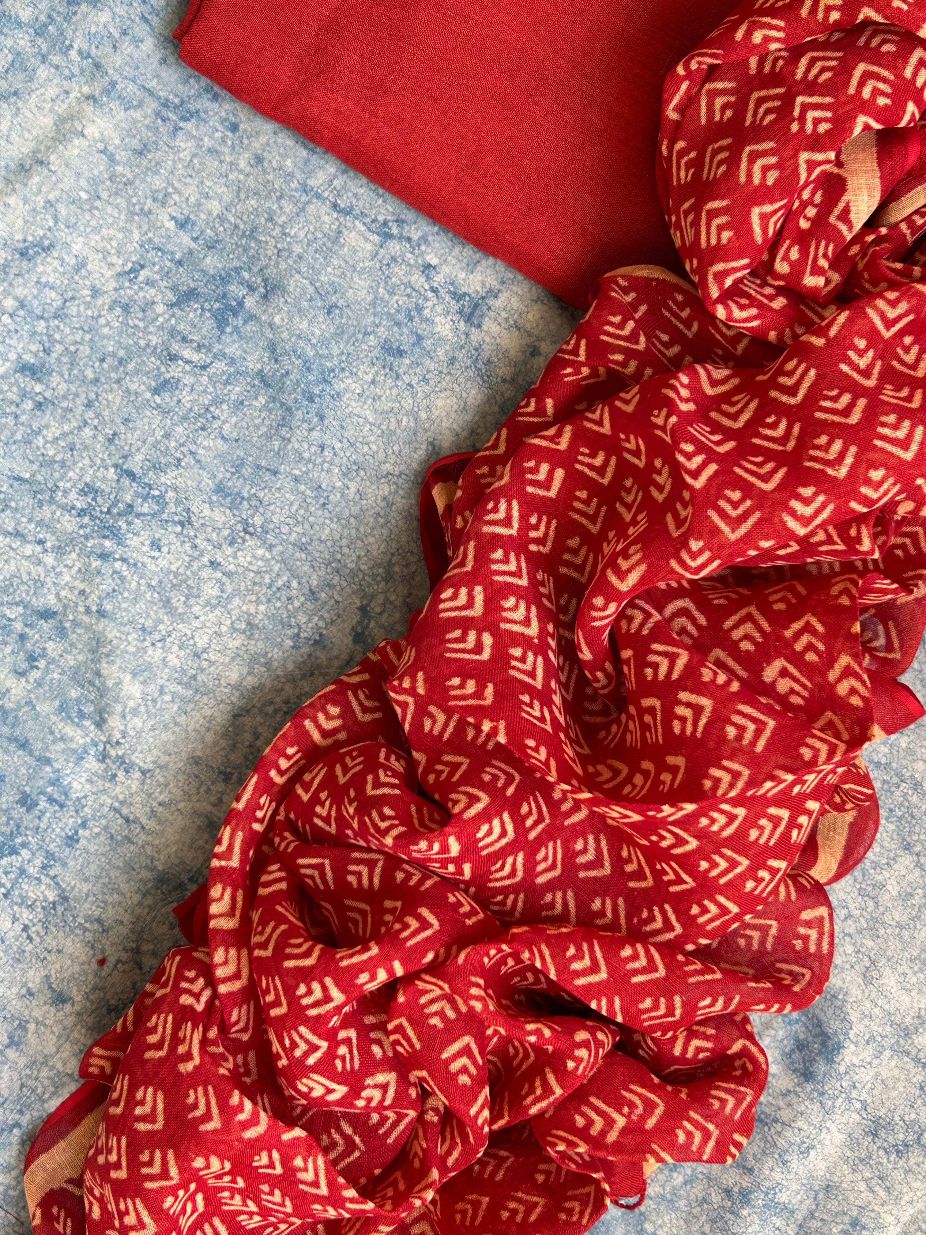 Handcrafted Linen Dupatta Only