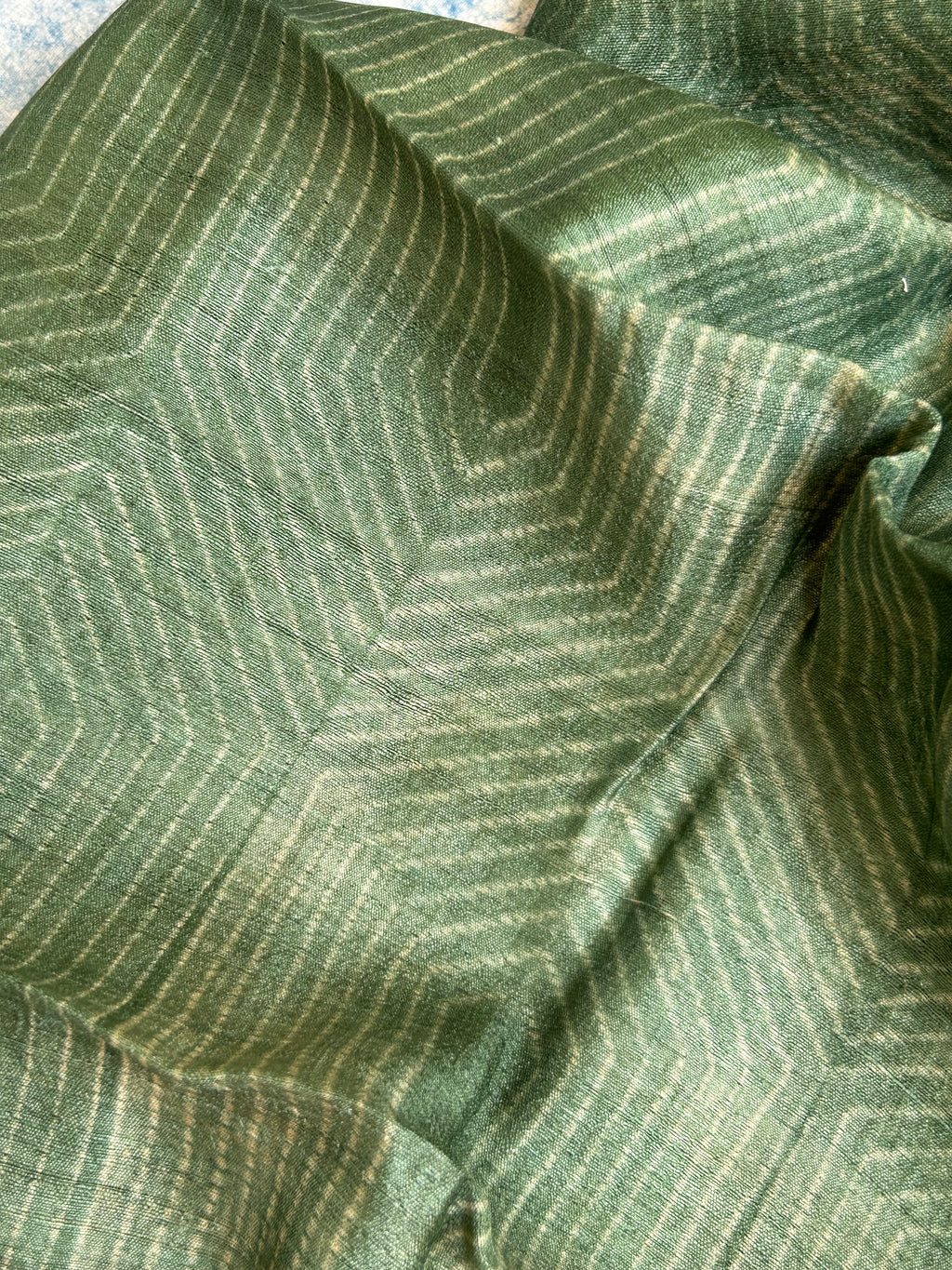 Handwoven & Handmade Tussar Shibori Kurta Dupatta Set