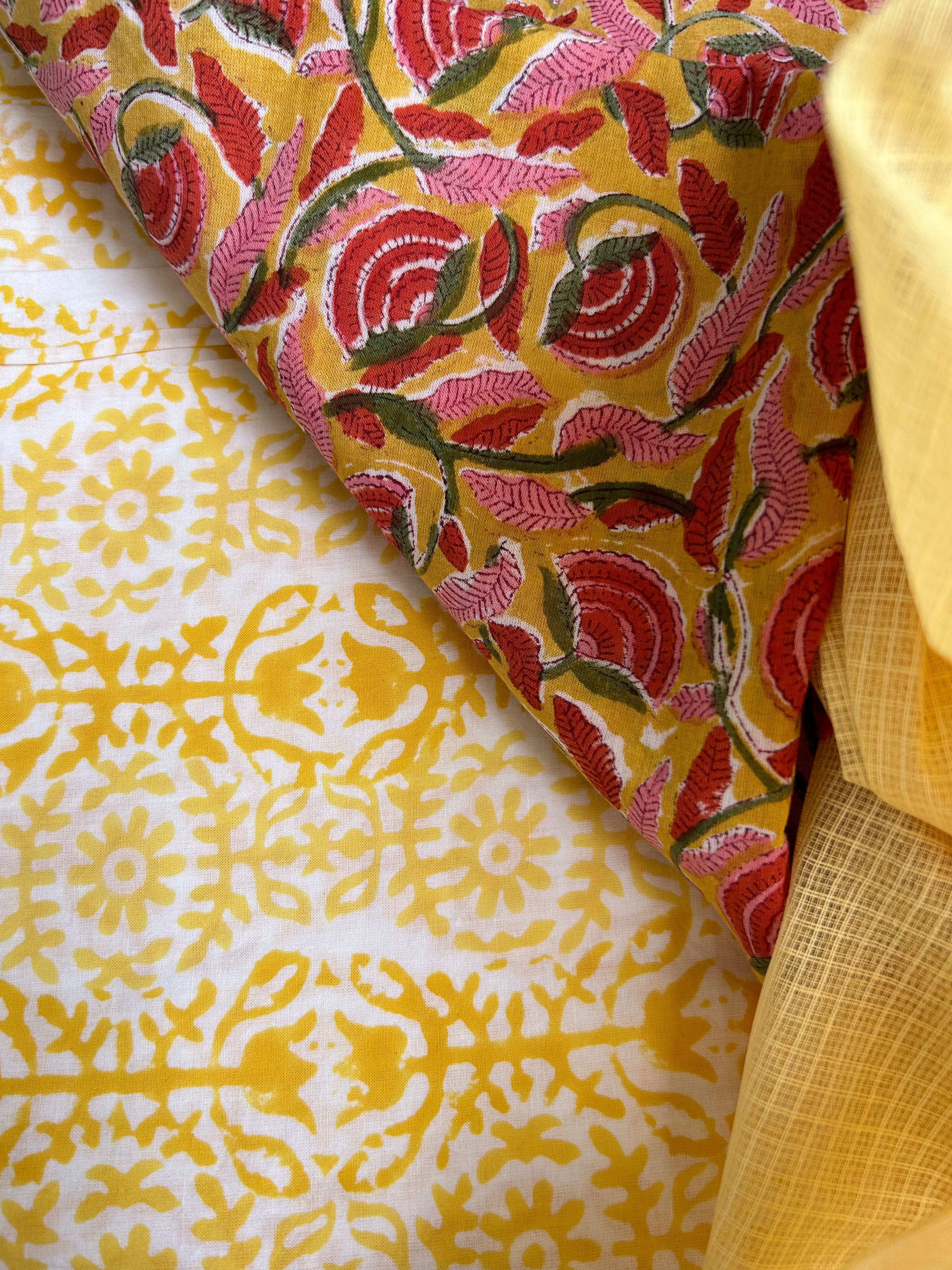Handblock Handdone Applique Cotton Kota Suit