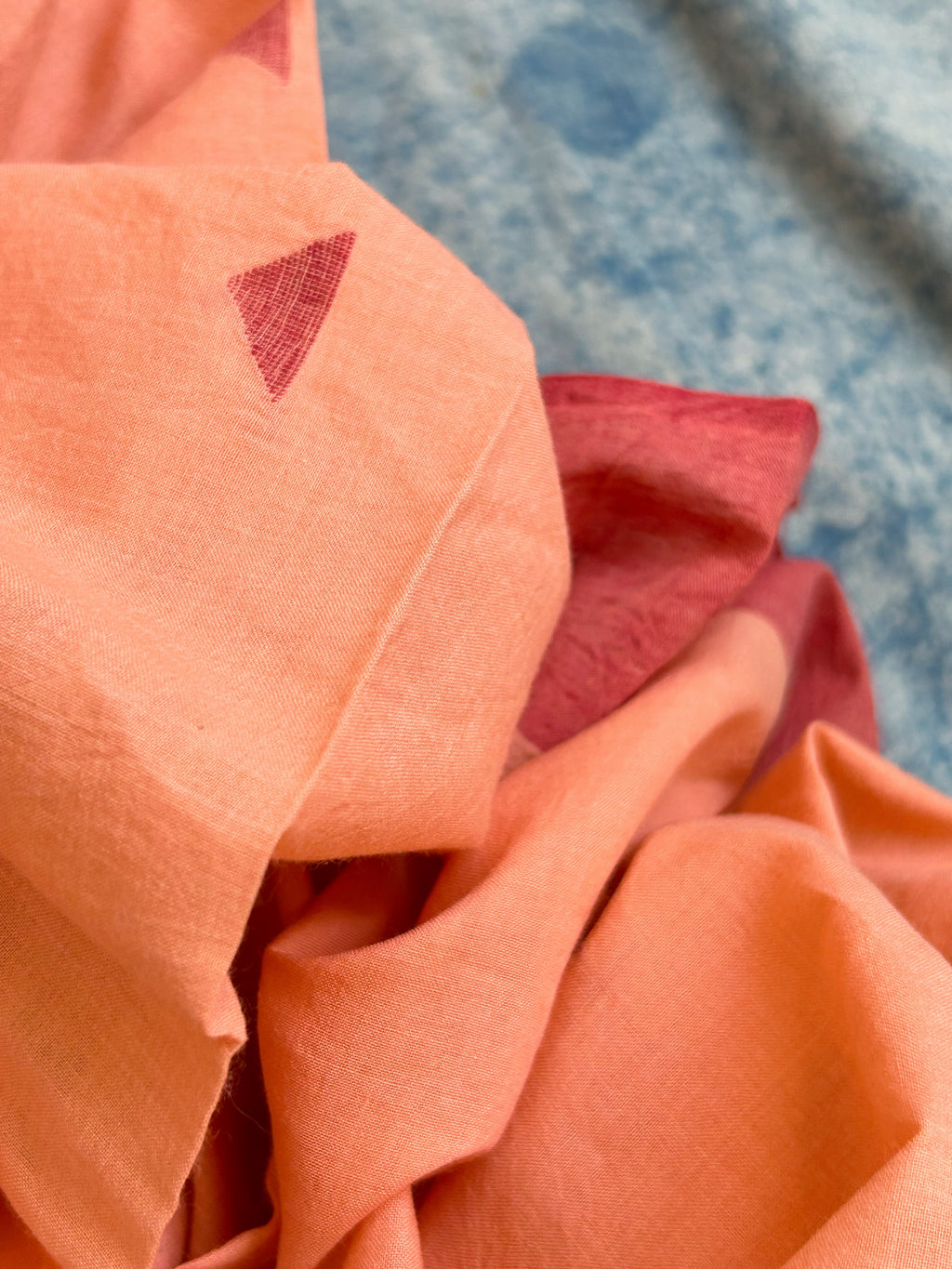 A Peachy Affair - Handwoven Bengal Jamdani Kurta Dupatta set