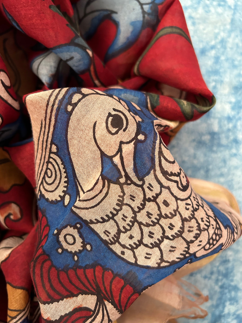 Handwoven Handcrafted Kalamkari Kurta Dupatta Set