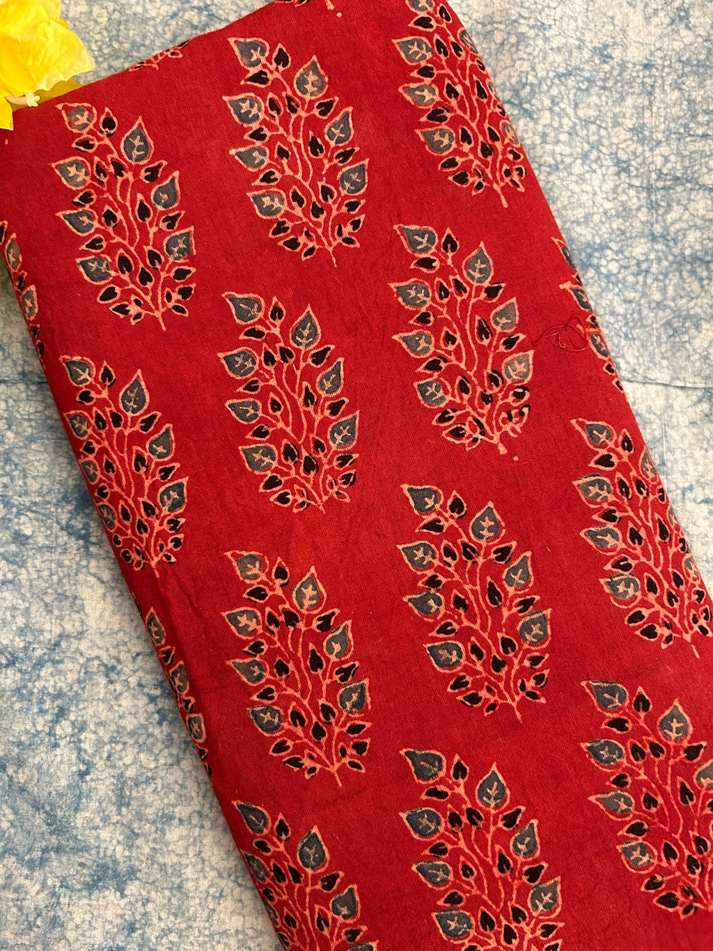 Natural Dyes Handblock Ajrakh Cotton Kurta 2.5m