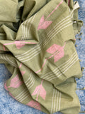 Jade Sitaara - Handwoven Bengal Jamdani Kurta Dupatta set