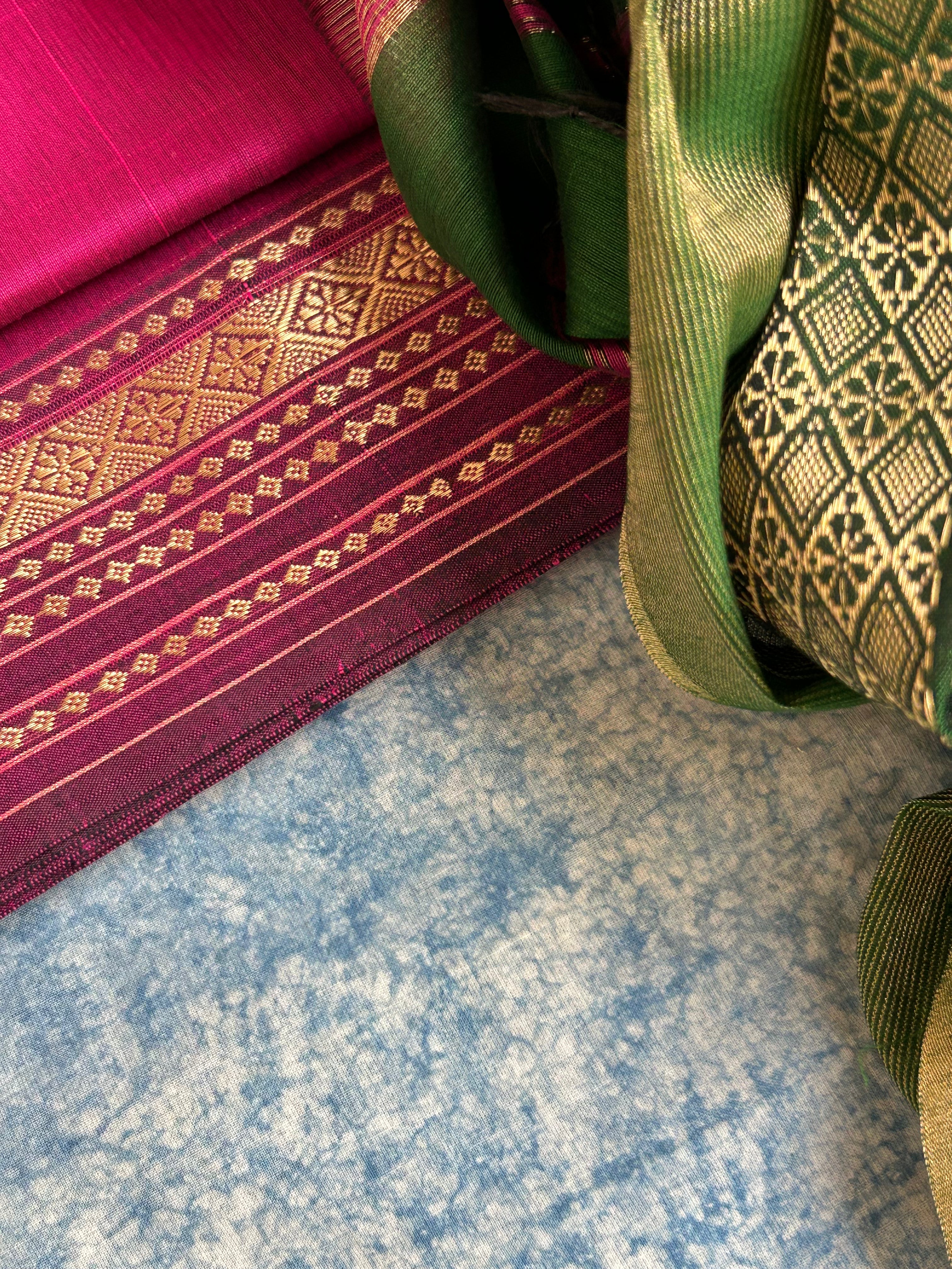 Handwoven Maheshwari Kurta Dupatta Set