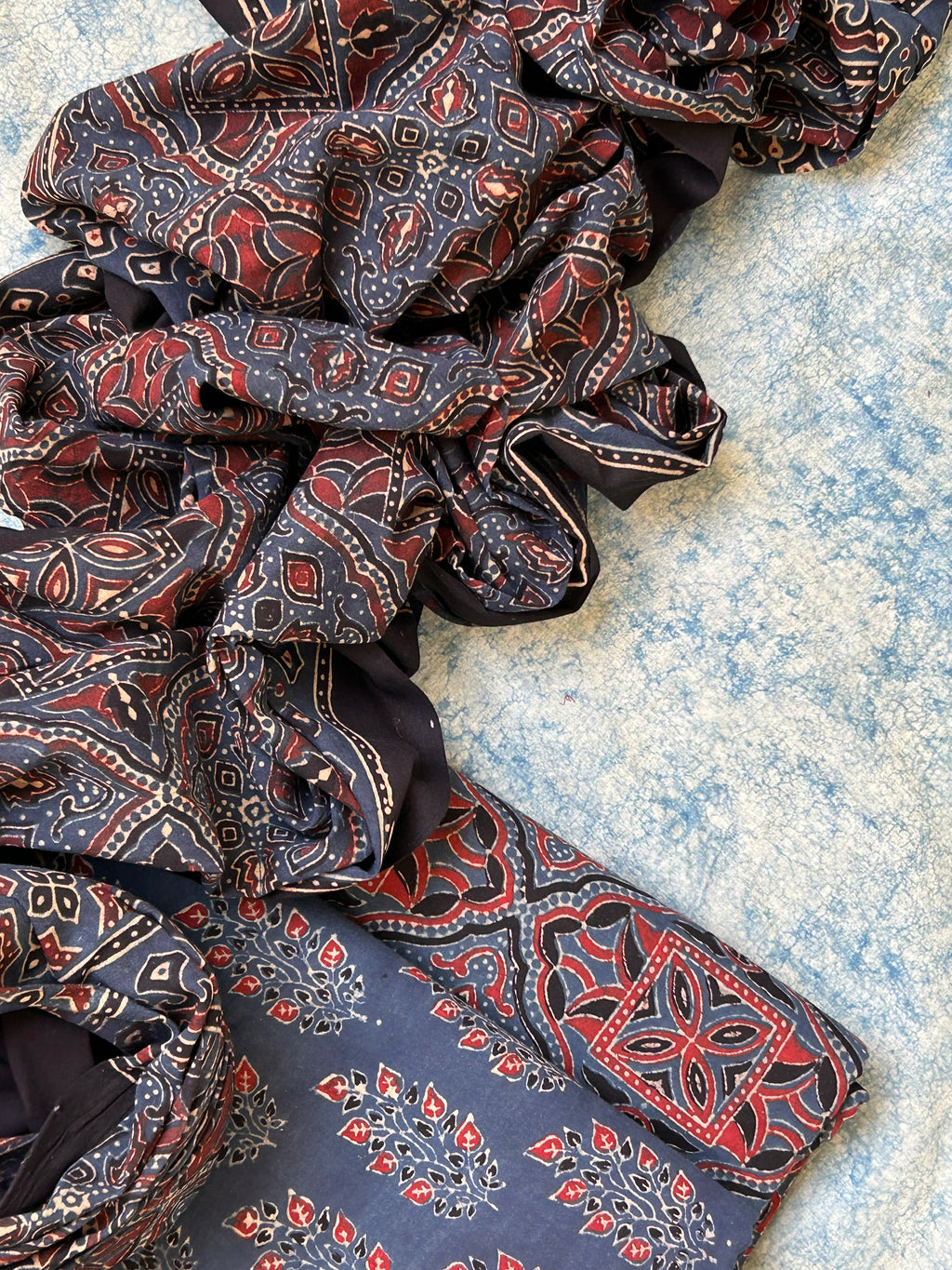 Natural Dyes Handblock Ajrakh Cotton Suit