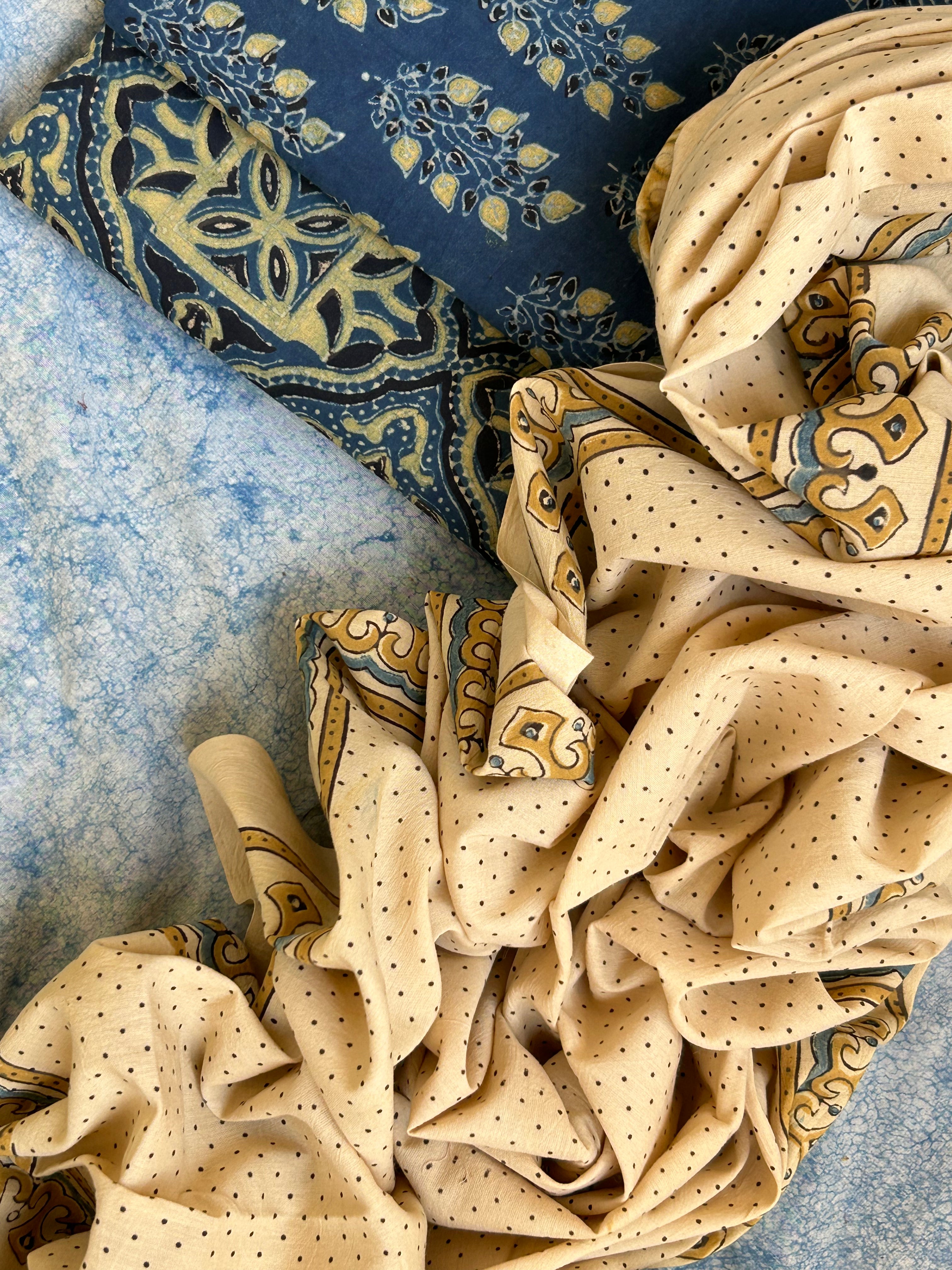 Natural Dyes Handblock Ajrakh Cotton Suit