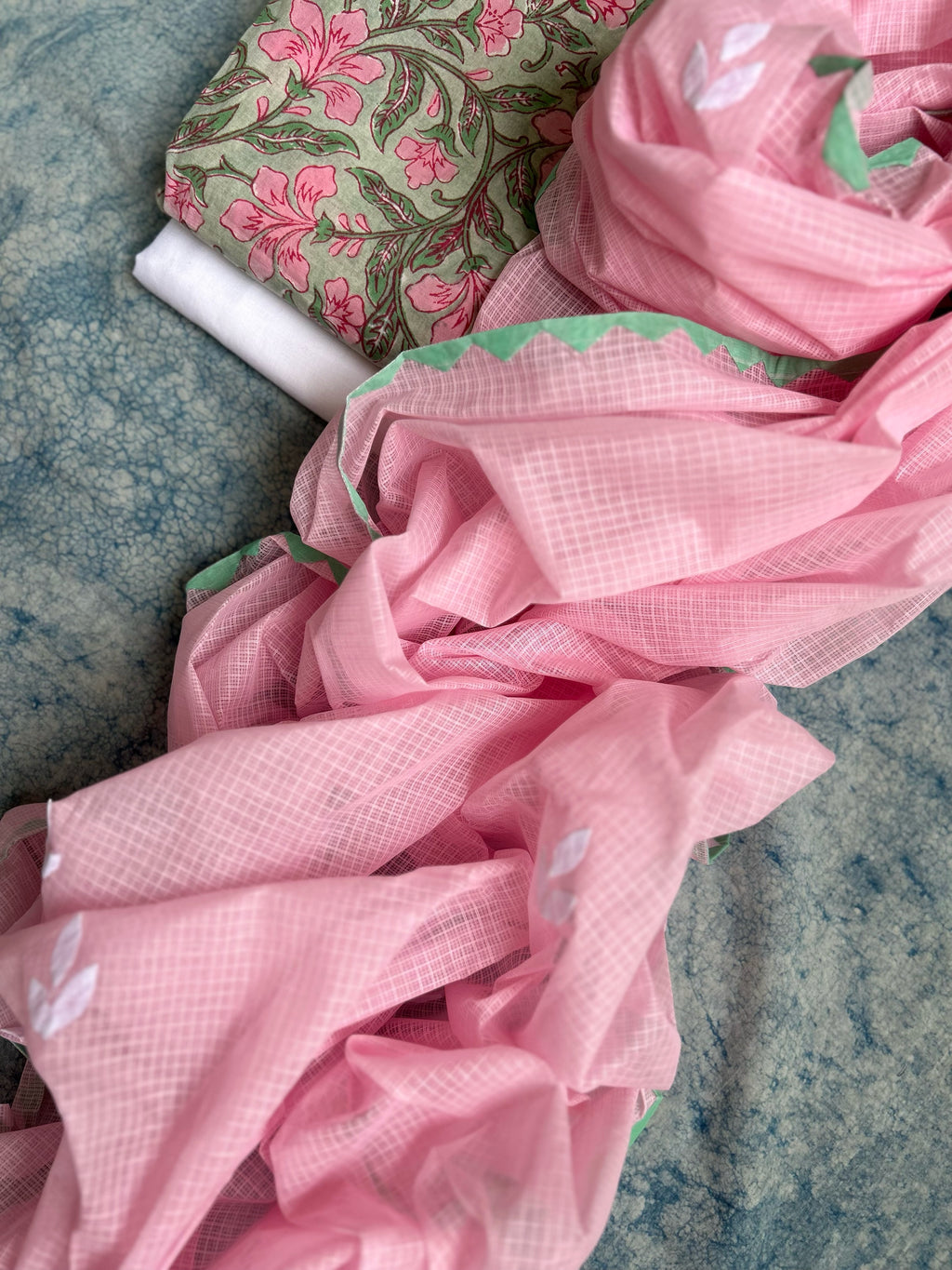 Handblock Handdone Applique Cotton Kota Suit
