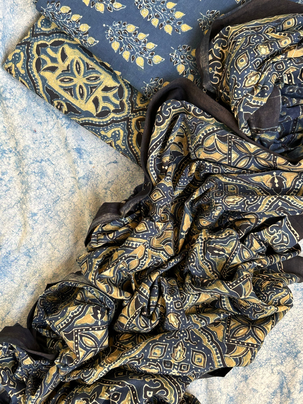 Natural Dyes Handblock Ajrakh Cotton Suit