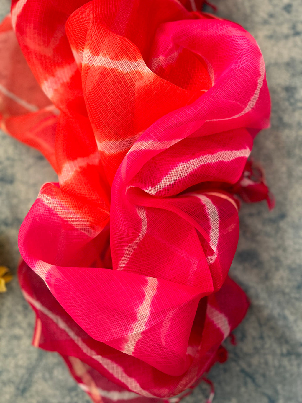 Handcrafted Tie-Dye Silk Kota Doria Dupatta