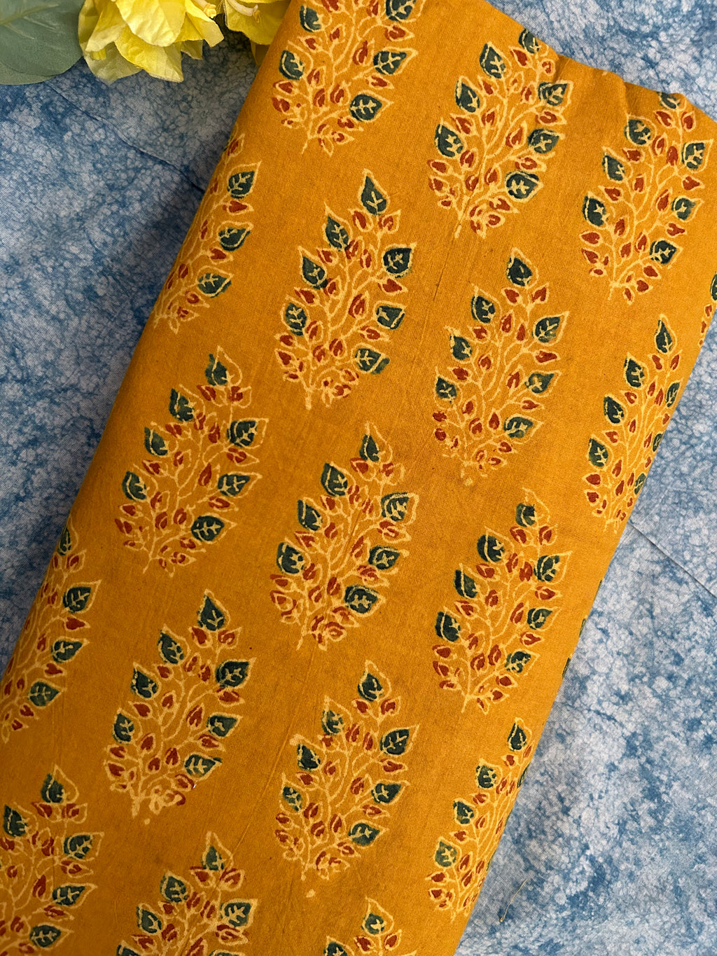 Natural Dyes Handblock Ajrakh Cotton Kurta 2.5m