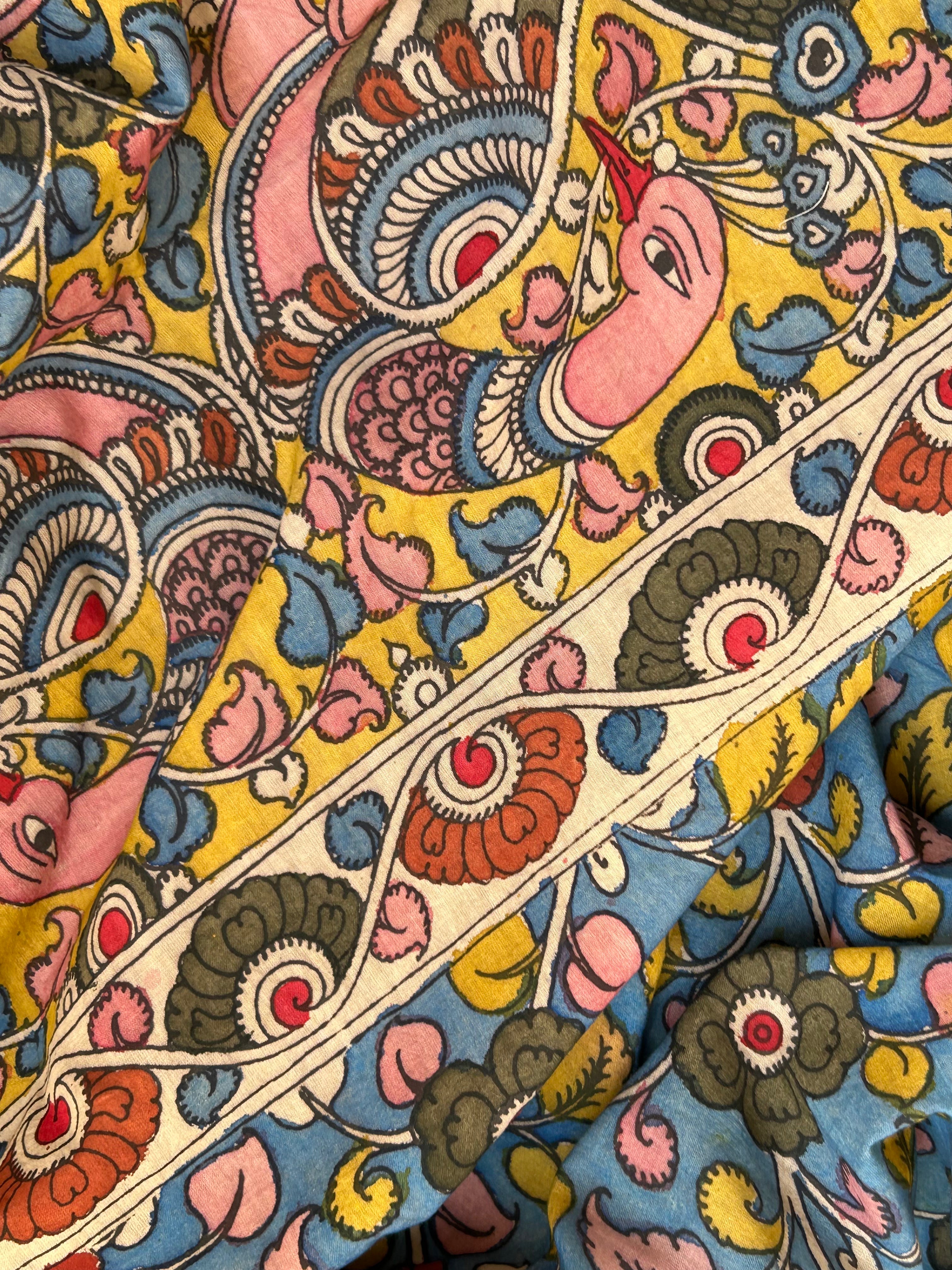 Handwoven Handcrafted Kalamkari Kurta Dupatta Set