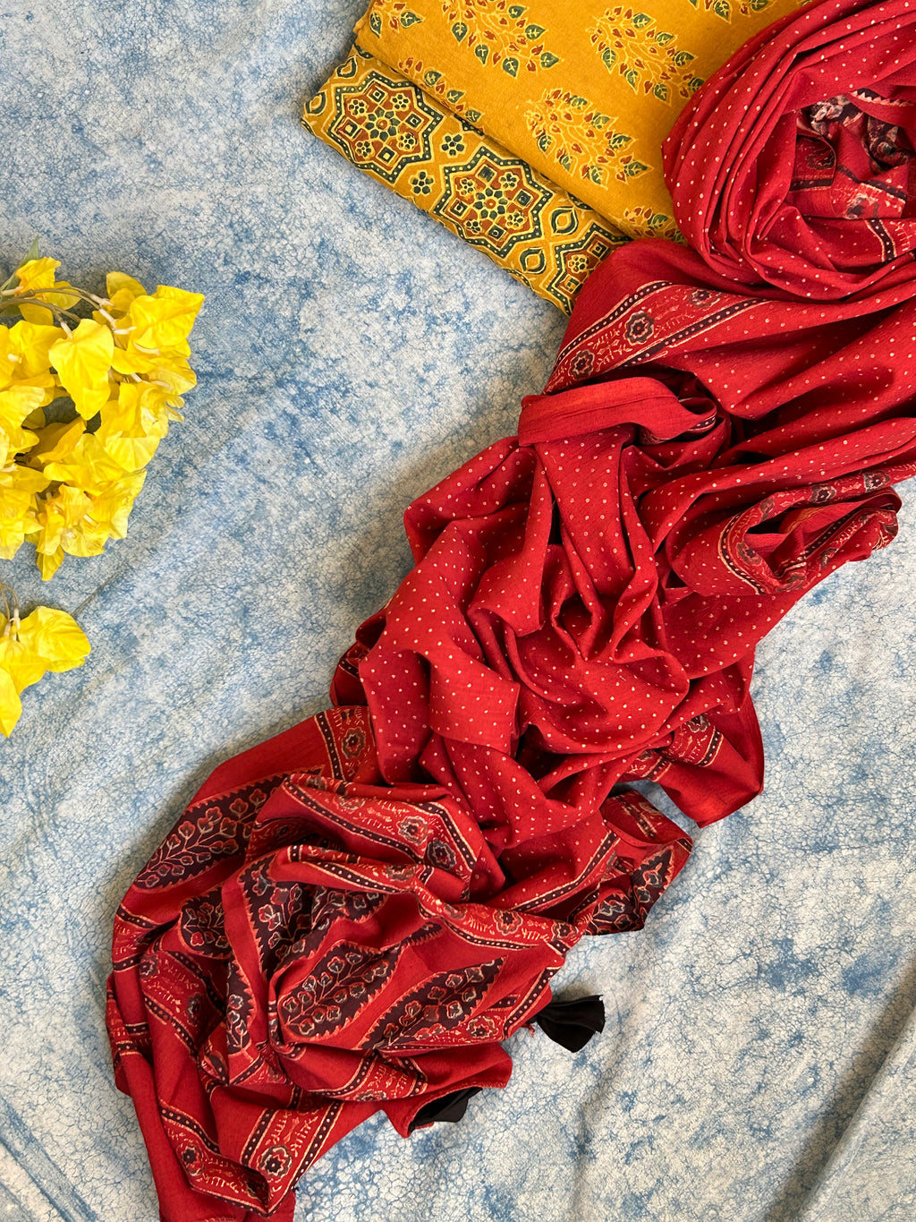 Natural Dyes Handblock Ajrakh Cotton Suit