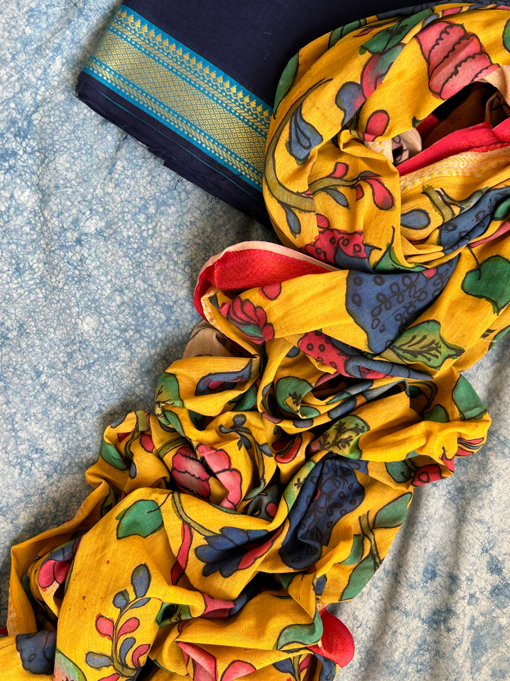 Handwoven Handcrafted Kalamkari Kurta Dupatta Set