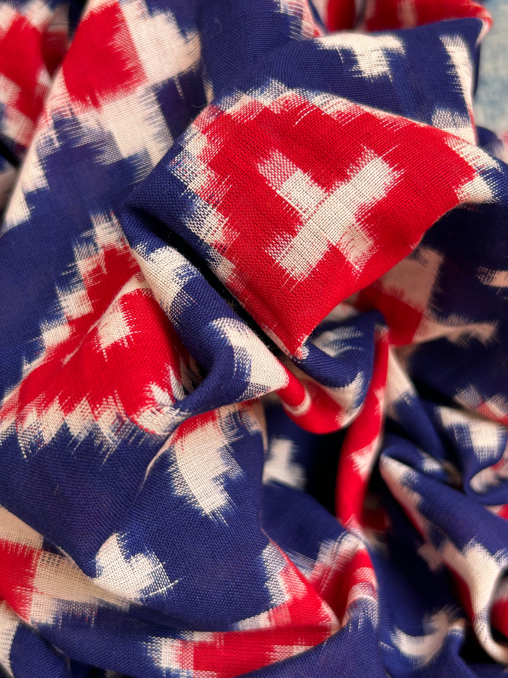Handwoven Double Ikat Kurta Telia Rumal Dupatta Set