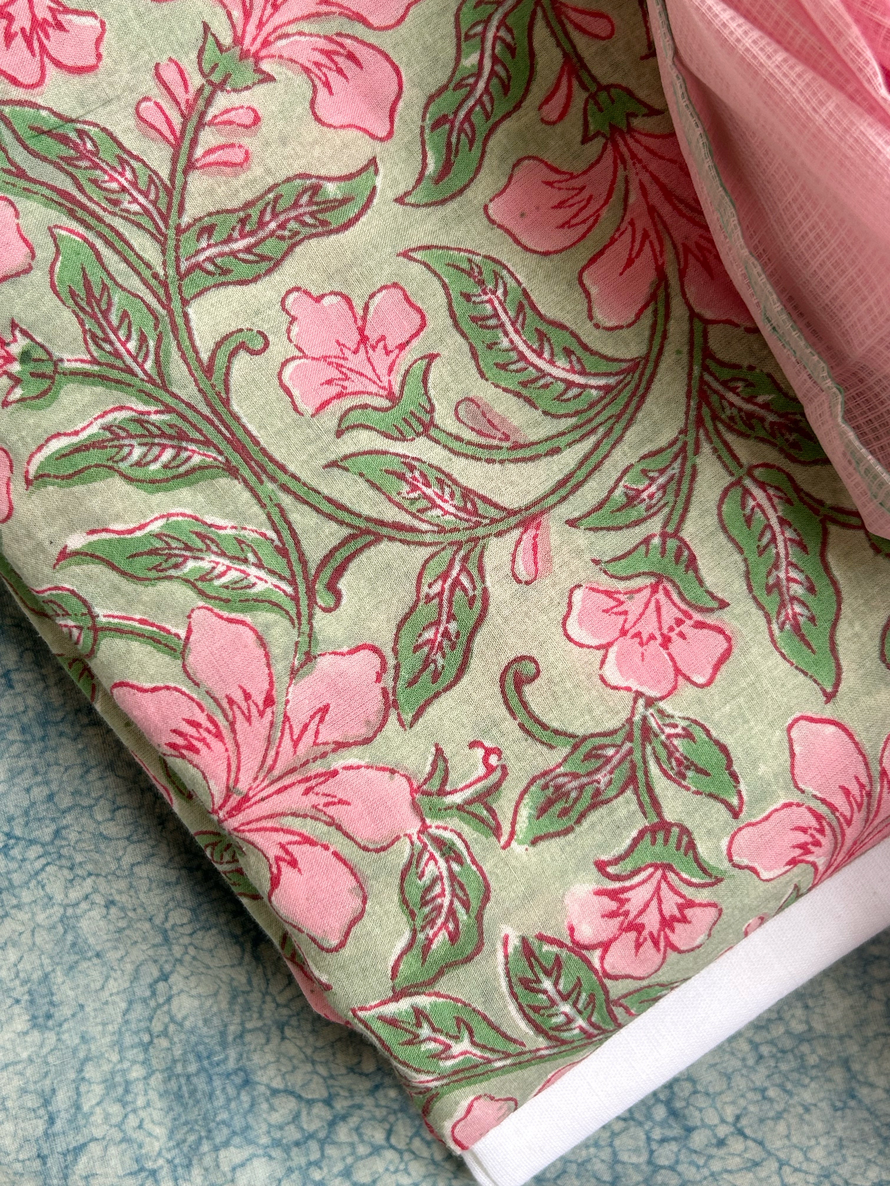 Handblock Handdone Applique Cotton Kota Suit
