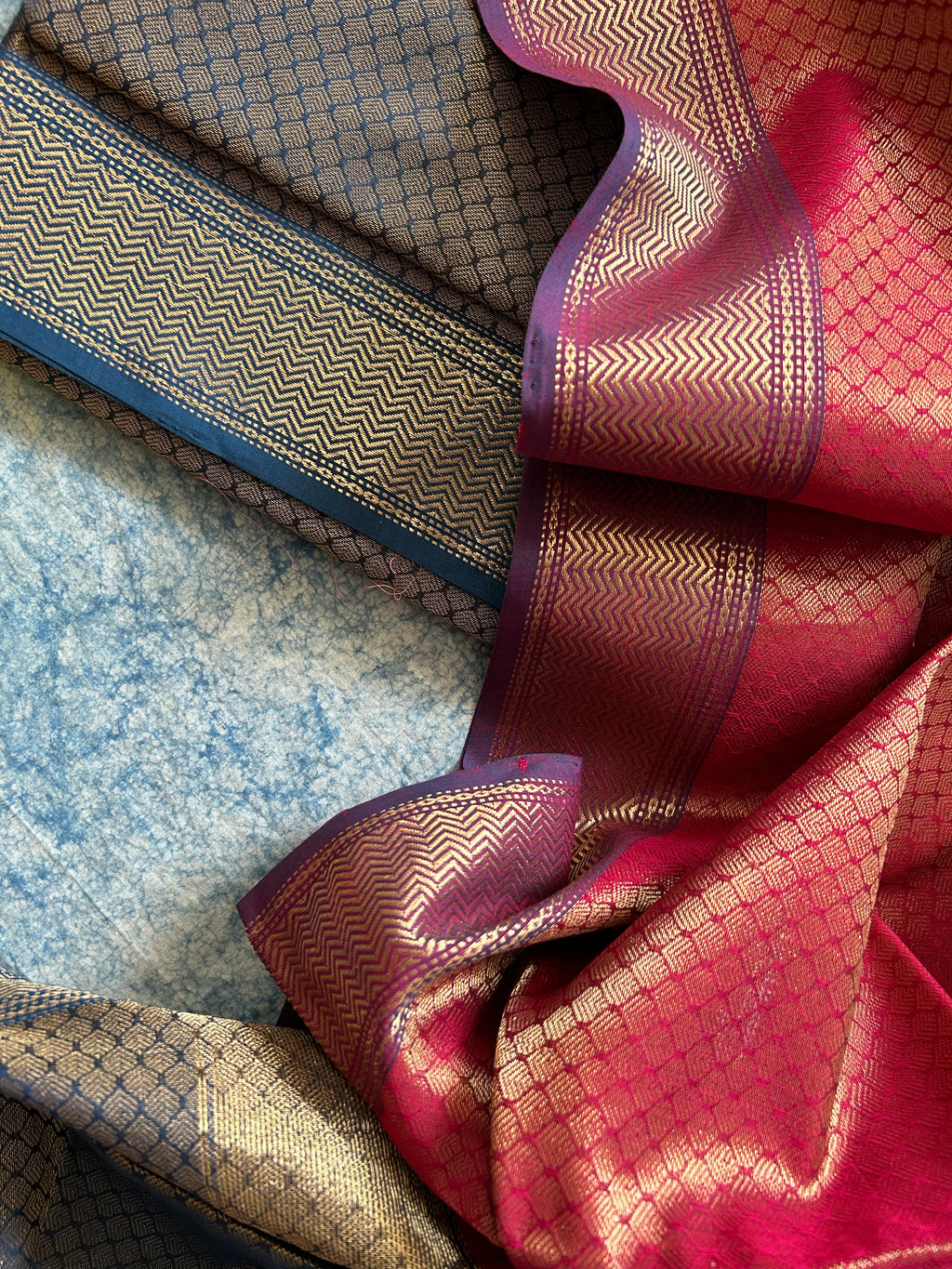 Handwoven Tissue Maheshwari Kurta Dupatta Set