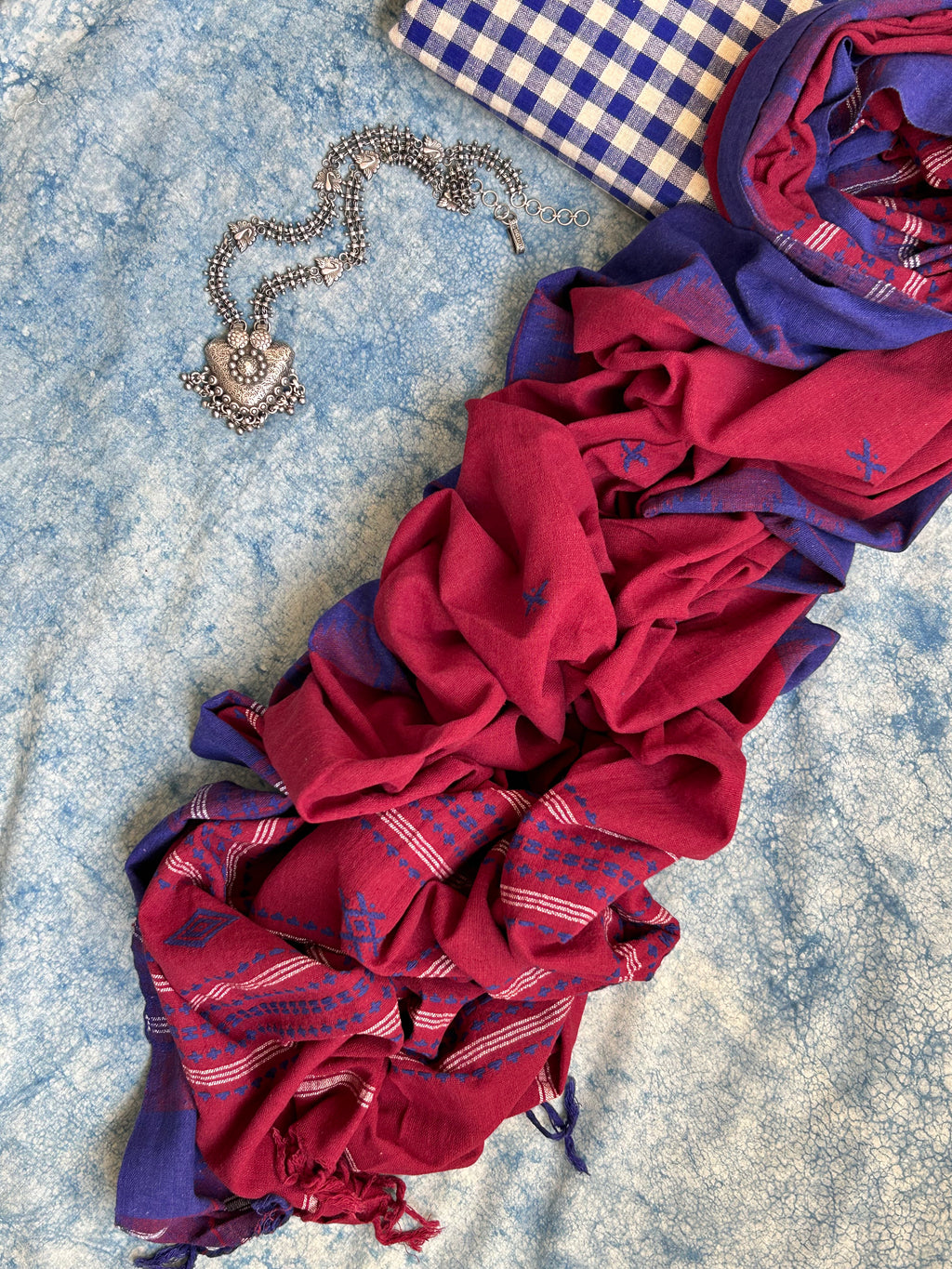 Handspun Handwoven Kotpad Kurta Dupatta Set