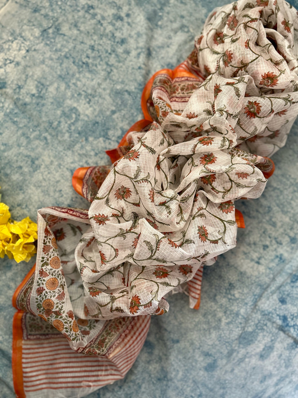 Handcrafted Tie-Dye Silk Kota Doria Dupatta