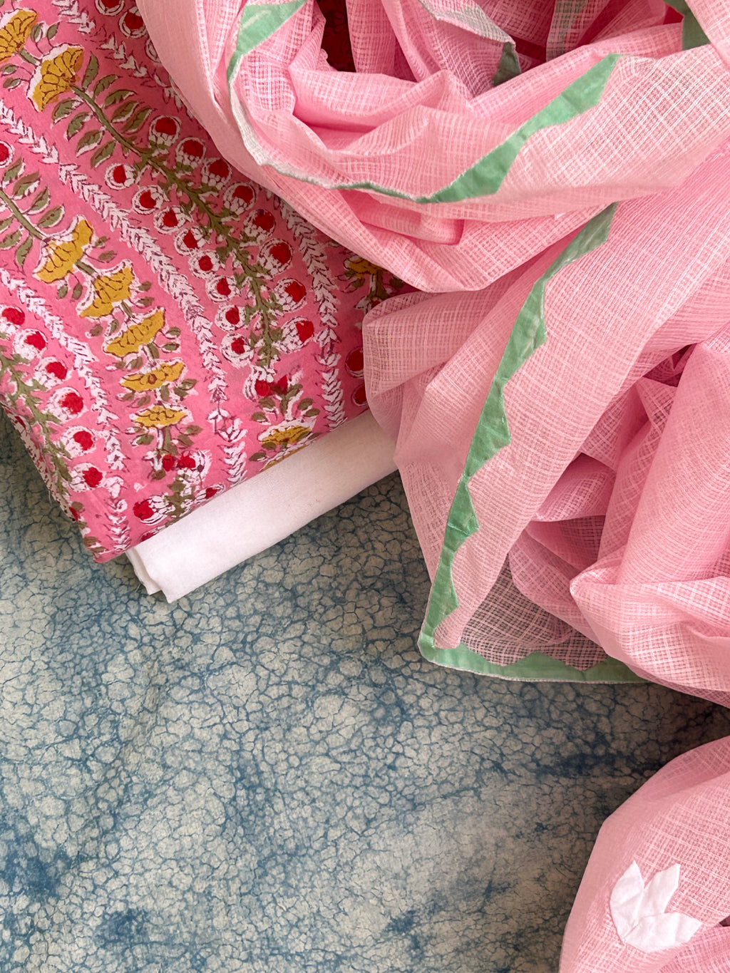 Handblock Handdone Applique Cotton Kota Suit