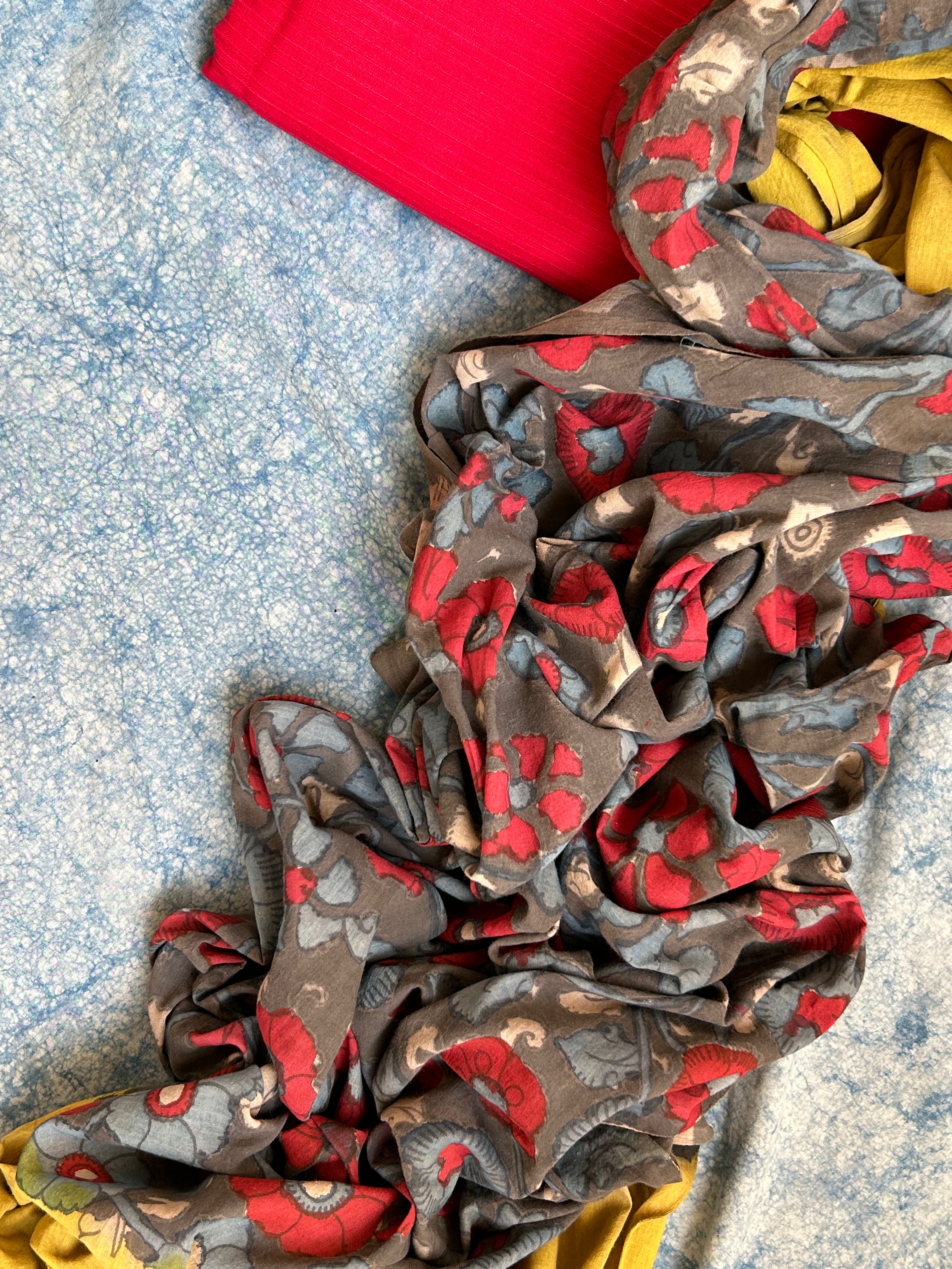 Handwoven Handcrafted Kalamkari Kurta Dupatta Set
