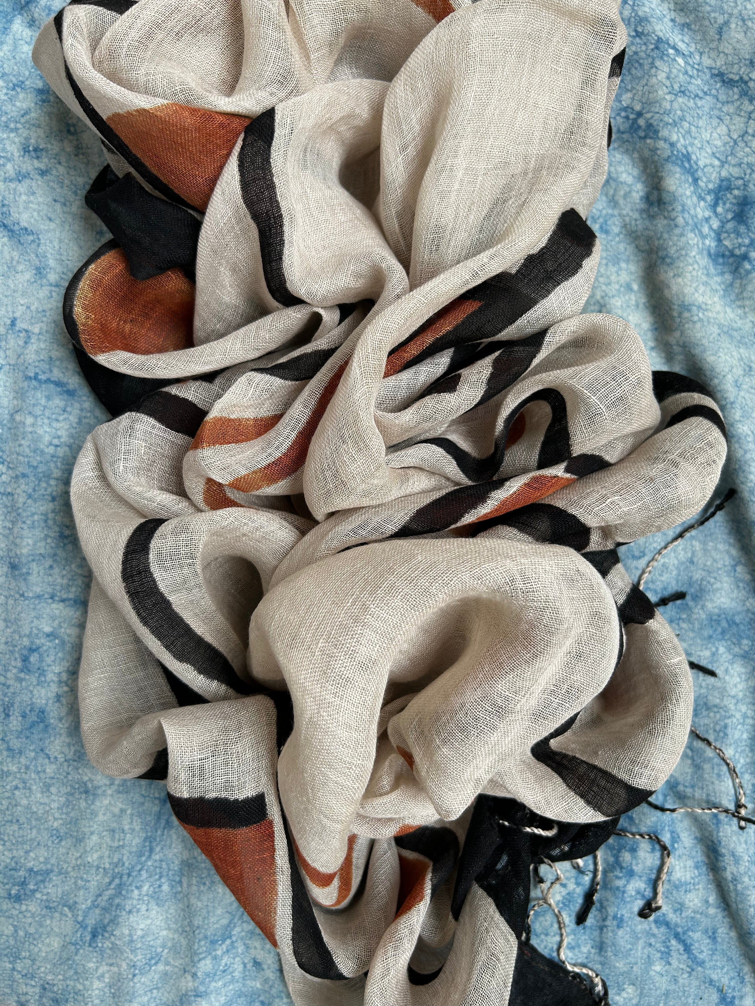 Handcrafted Linen Kurta Dupatta Set