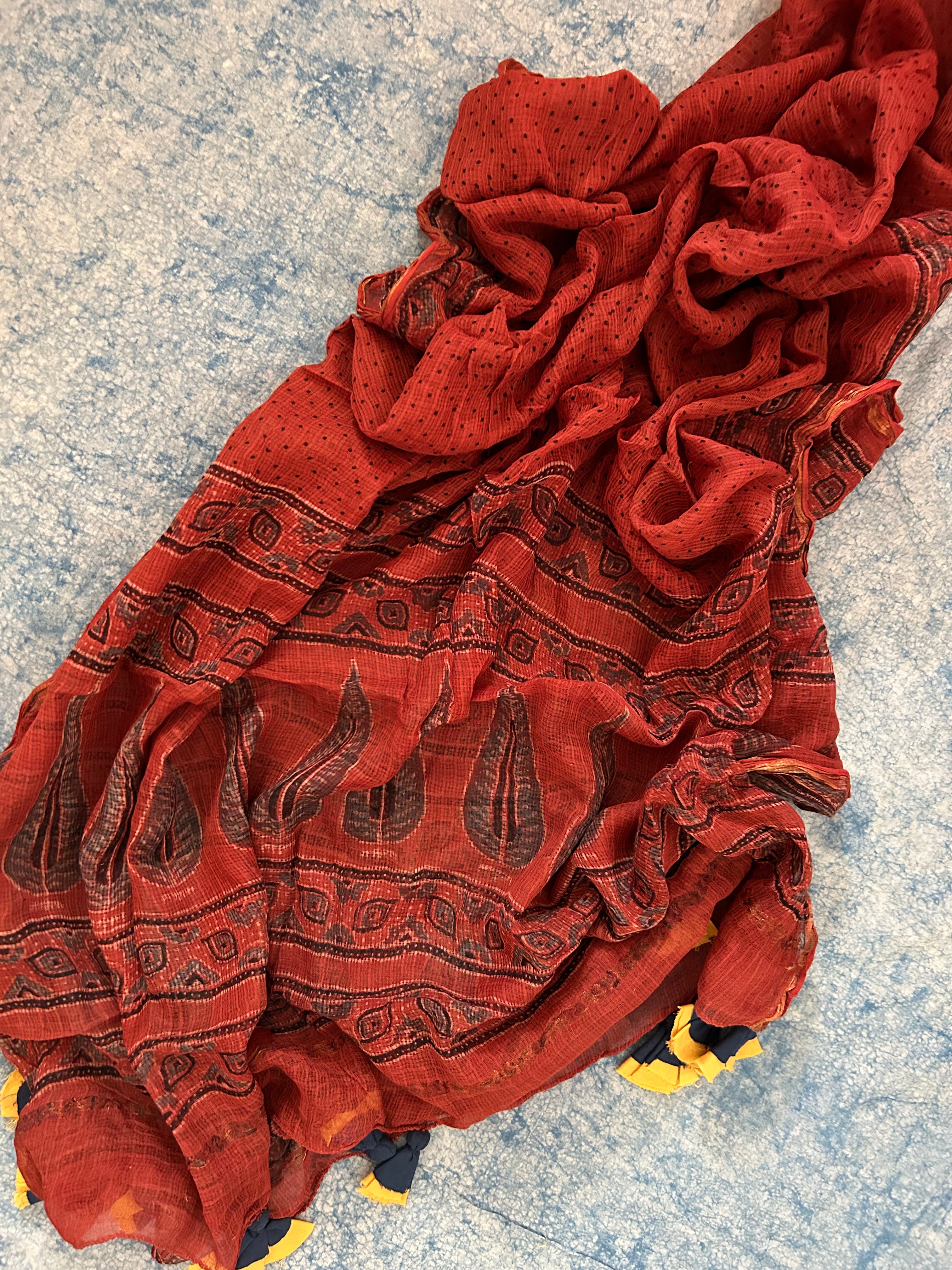 Handblock Ajrakh Kota Dupatta