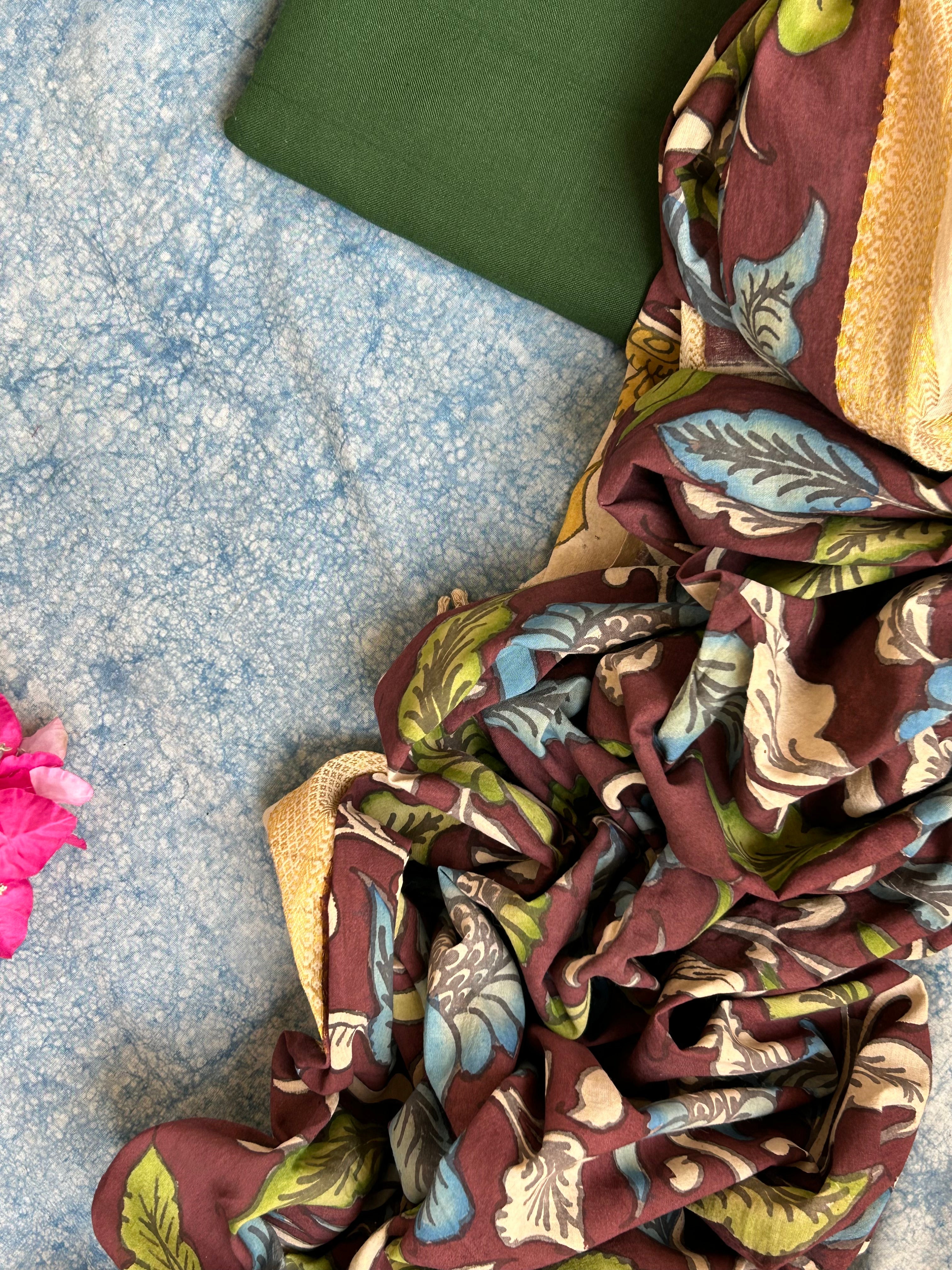 Handwoven Handcrafted Kalamkari Kurta Dupatta Set