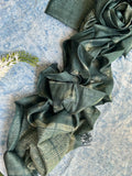 Handwoven & Handmade Tussar Shibori Kurta Dupatta Set