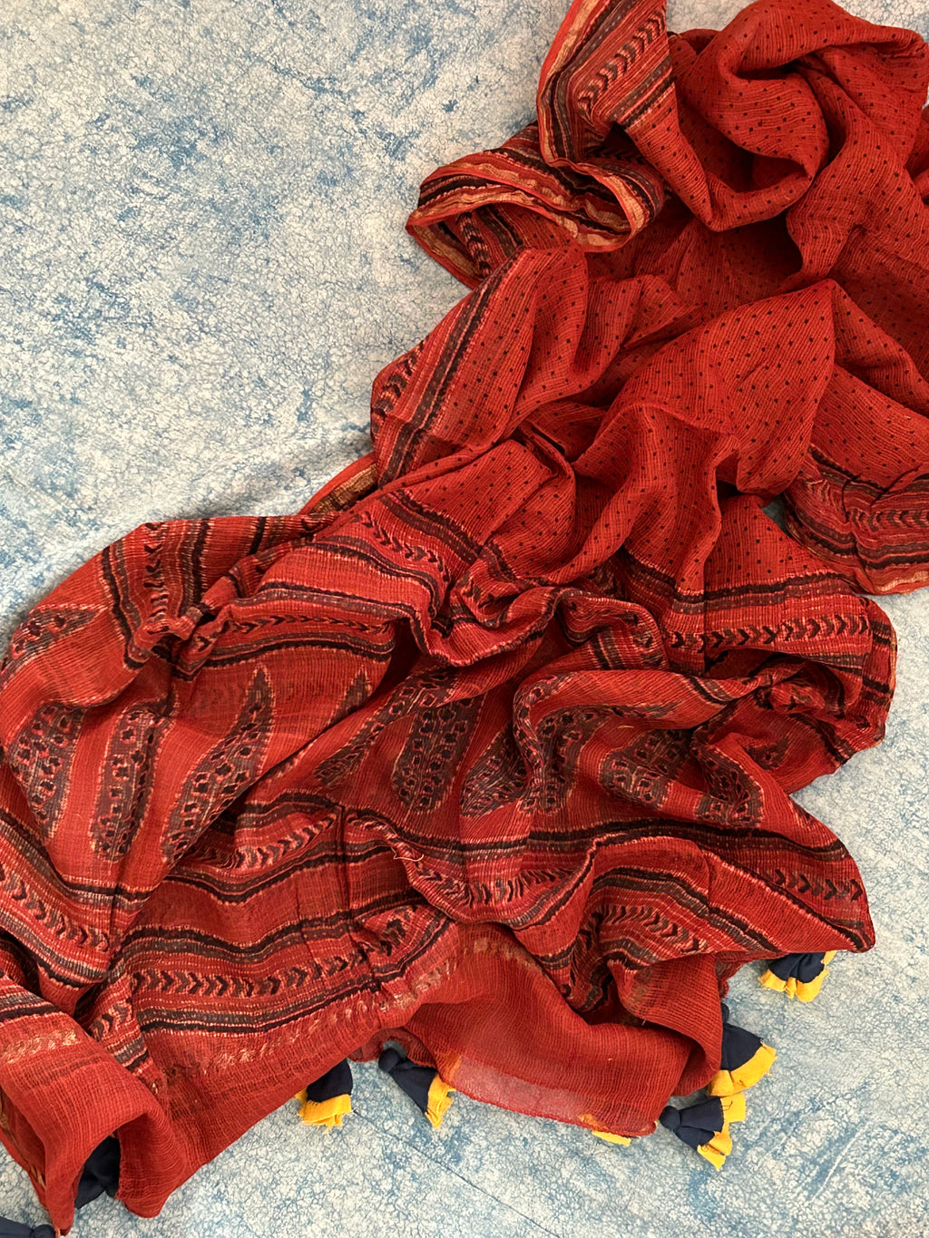 Handblock Ajrakh Kota Dupatta
