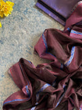 Handwoven Maheshwari Tissue Kurta Dupatta Set