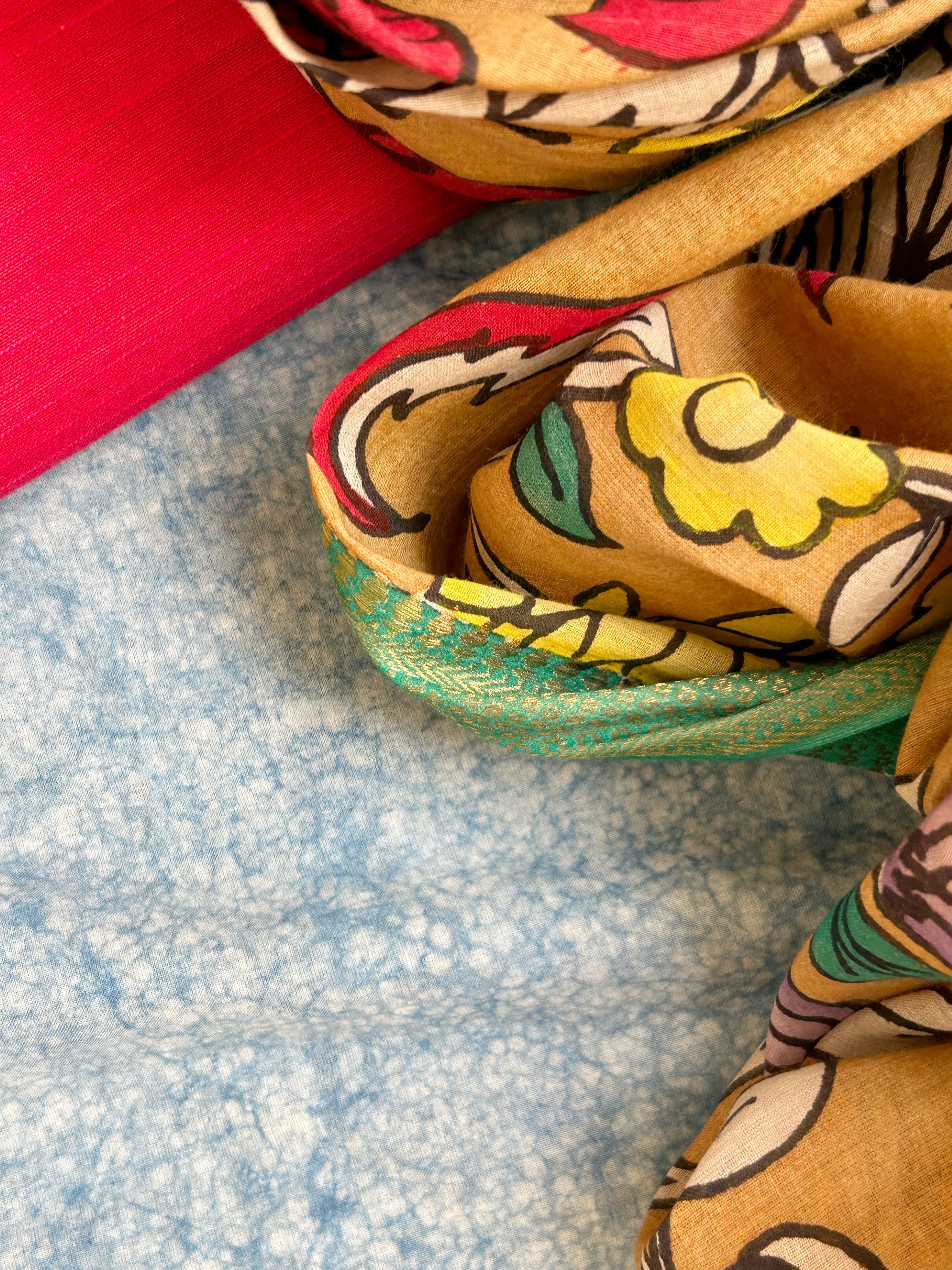 Handwoven Handcrafted Kalamkari Kurta Dupatta Set