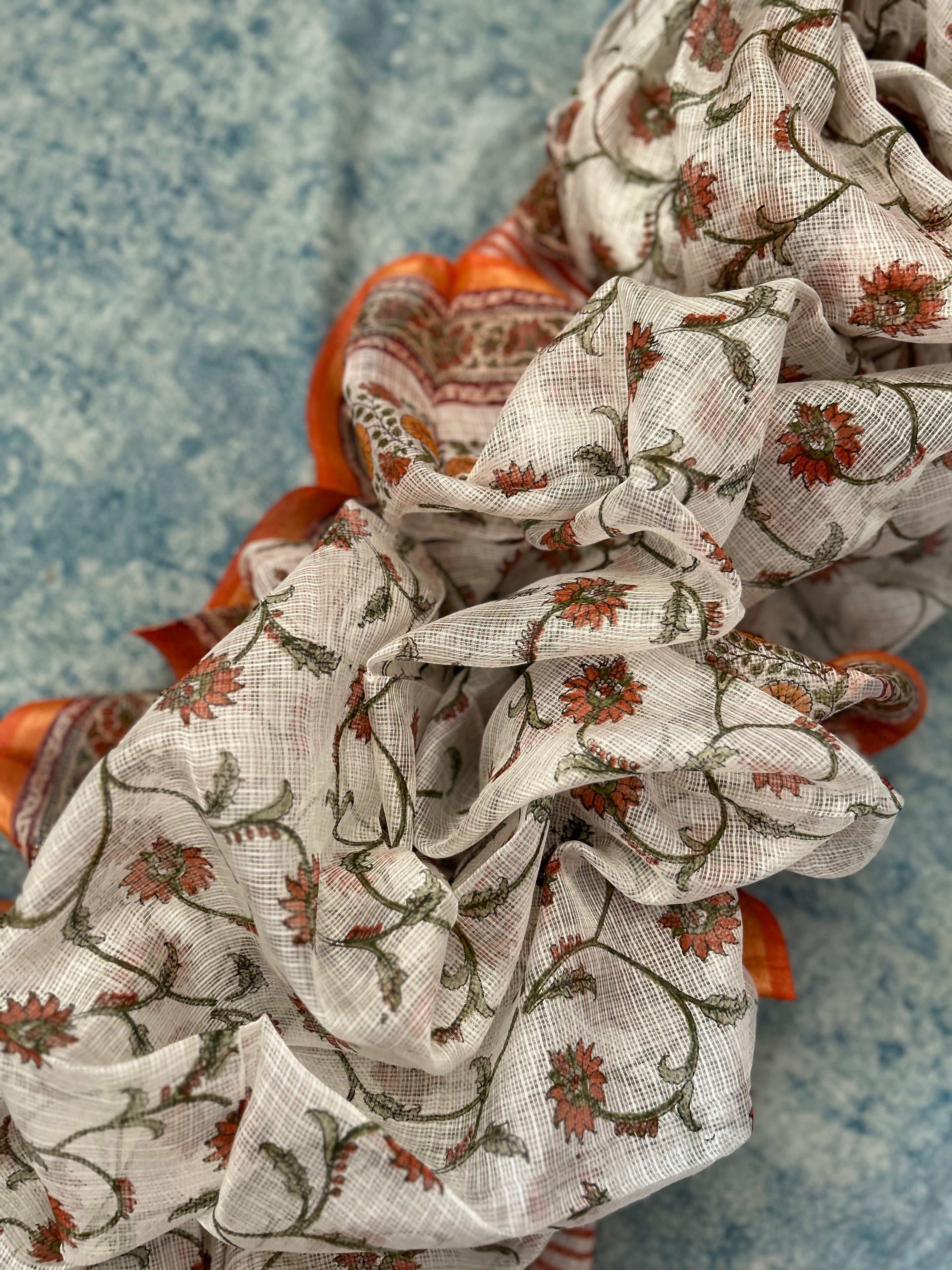 Handcrafted Tie-Dye Silk Kota Doria Dupatta