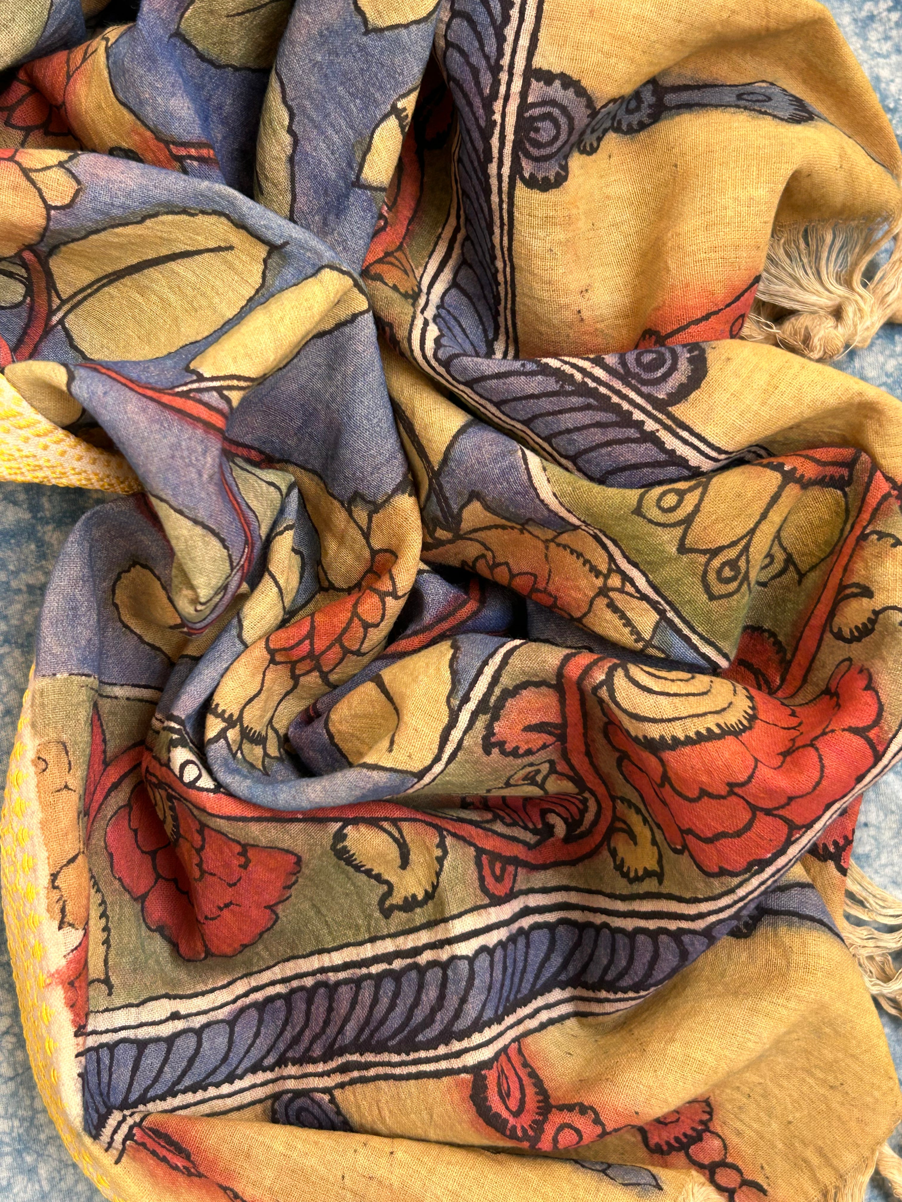 Handwoven Handcrafted Kalamkari Kurta Dupatta Set