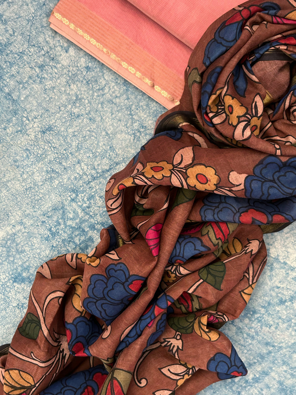 Handwoven Handcrafted Kalamkari Kurta Dupatta Set