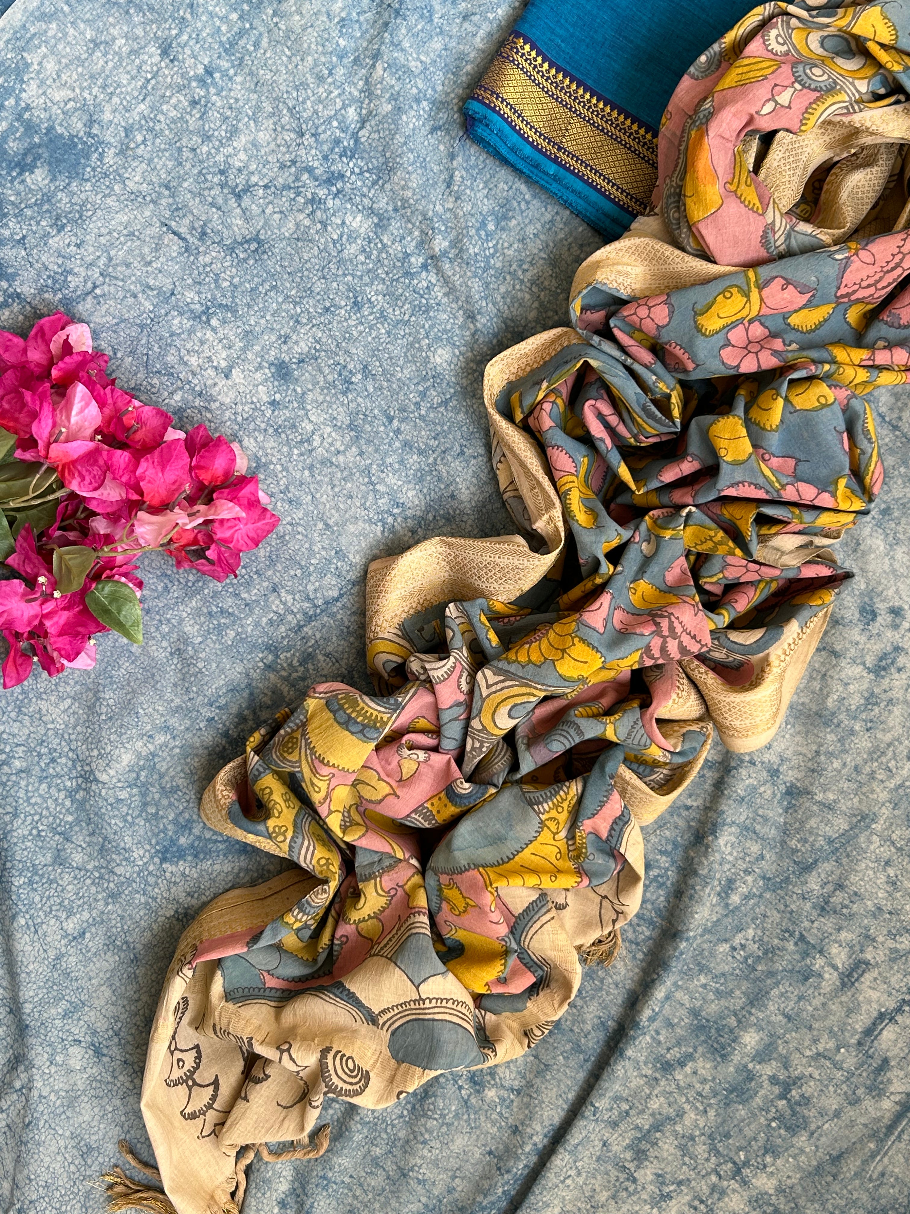 Handwoven Handcrafted Kalamkari Kurta Dupatta Set