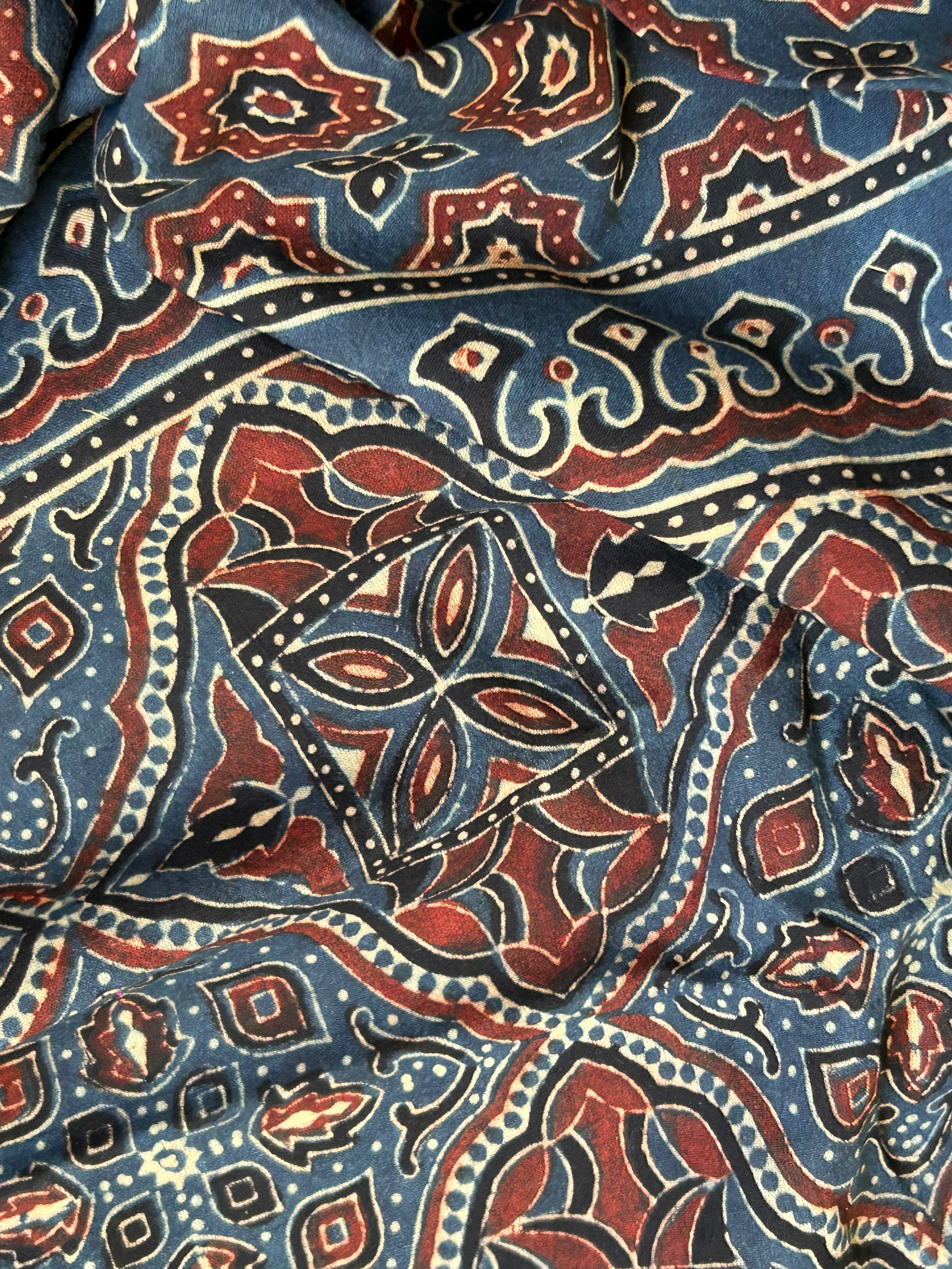 Natural Dyes Handblock Ajrakh Cotton Suit