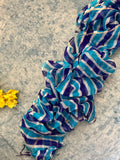 Handcrafted Tie-Dye Silk Kota Doria Dupatta - Blue