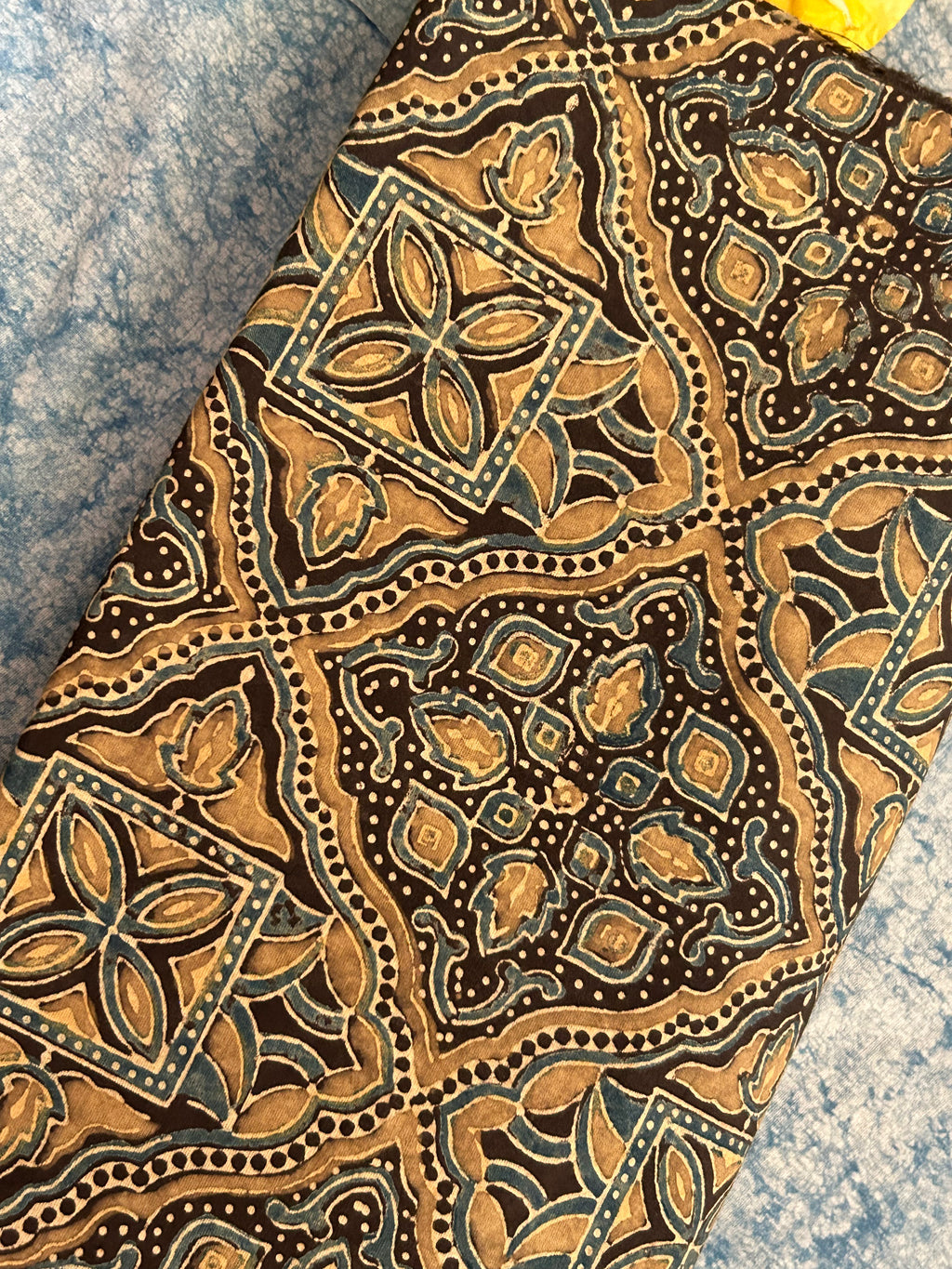 Natural Dyes Handblock Ajrakh Cotton Kurta 2.5m