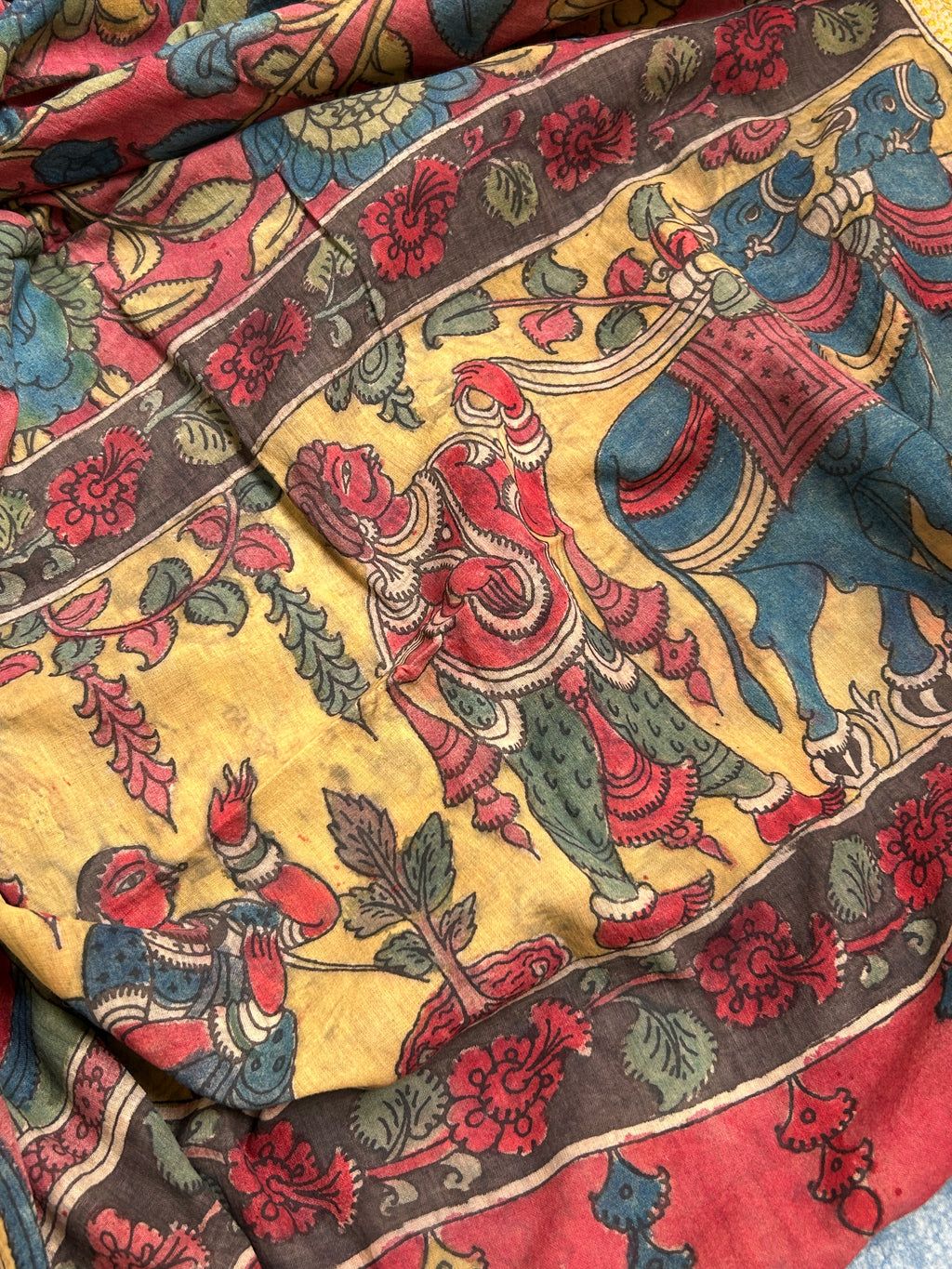 Handwoven Handcrafted Kalamkari Kurta Dupatta Set
