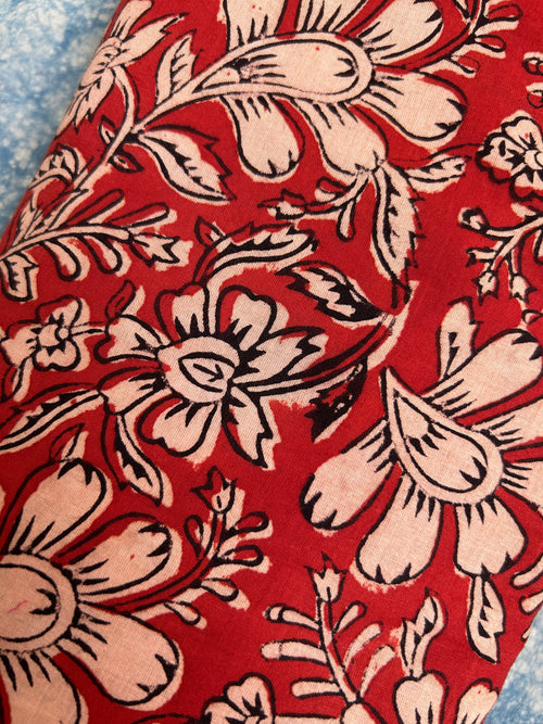 Bagru Handblock Cotton - Madder Red