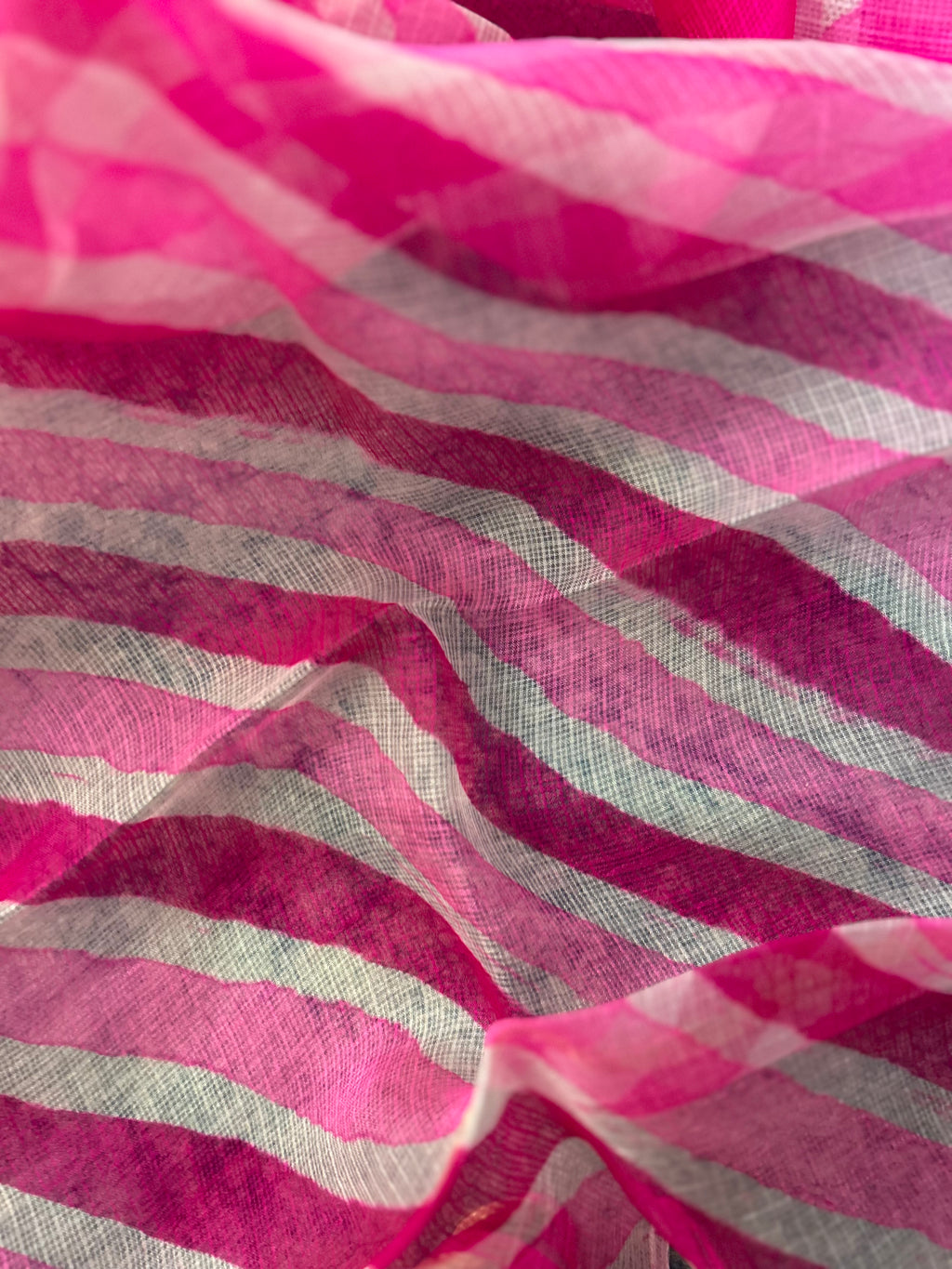Handcrafted Tie-Dye Silk Kota Doria Dupatta