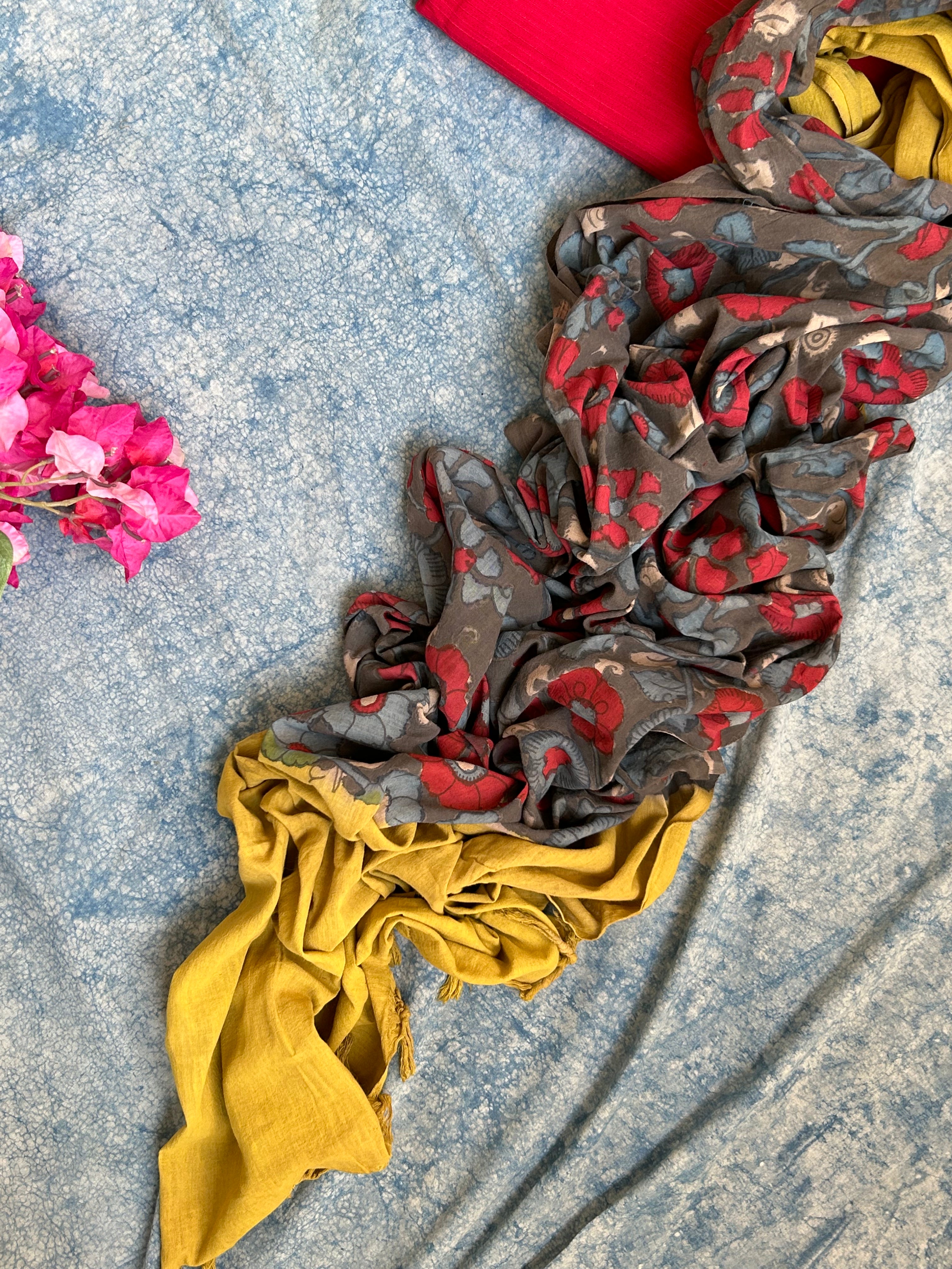 Handwoven Handcrafted Kalamkari Kurta Dupatta Set