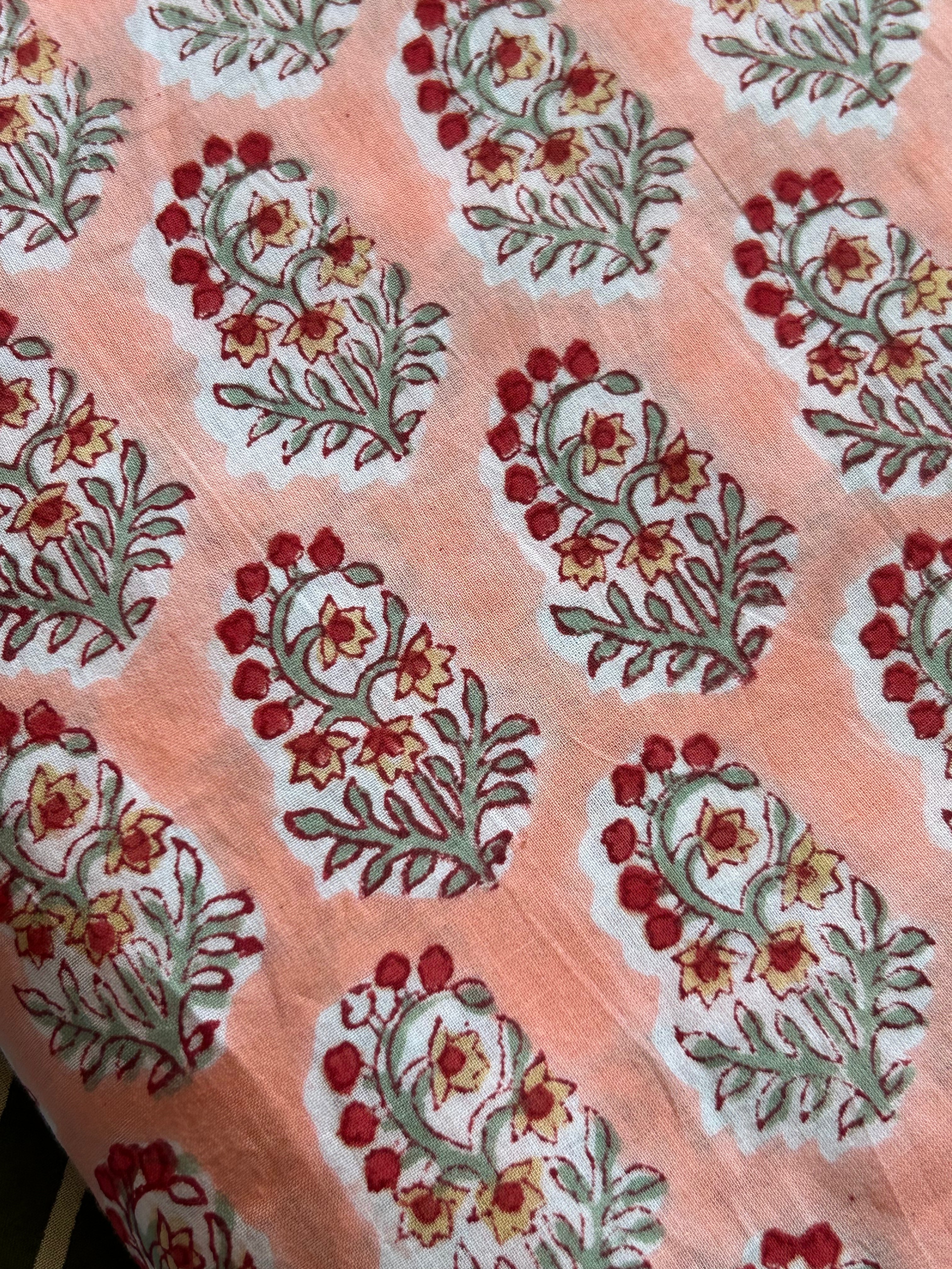 Handblock Cotton Kurta Bottom Set