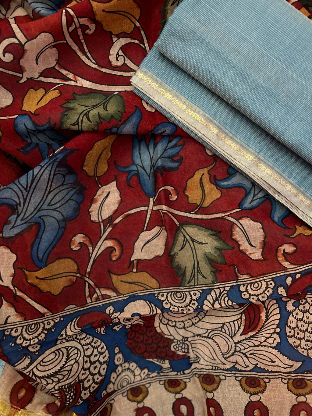 Handwoven Handcrafted Kalamkari Kurta Dupatta Set