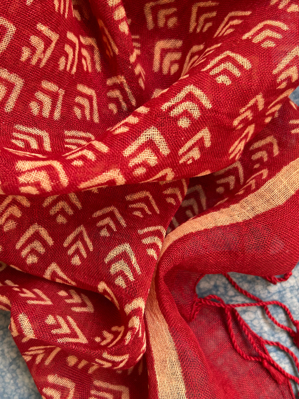 Handcrafted Linen Dupatta Only